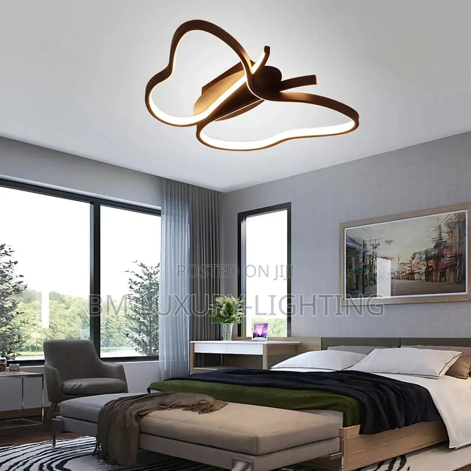 Butterfly  Design Gold/Black Chandelier