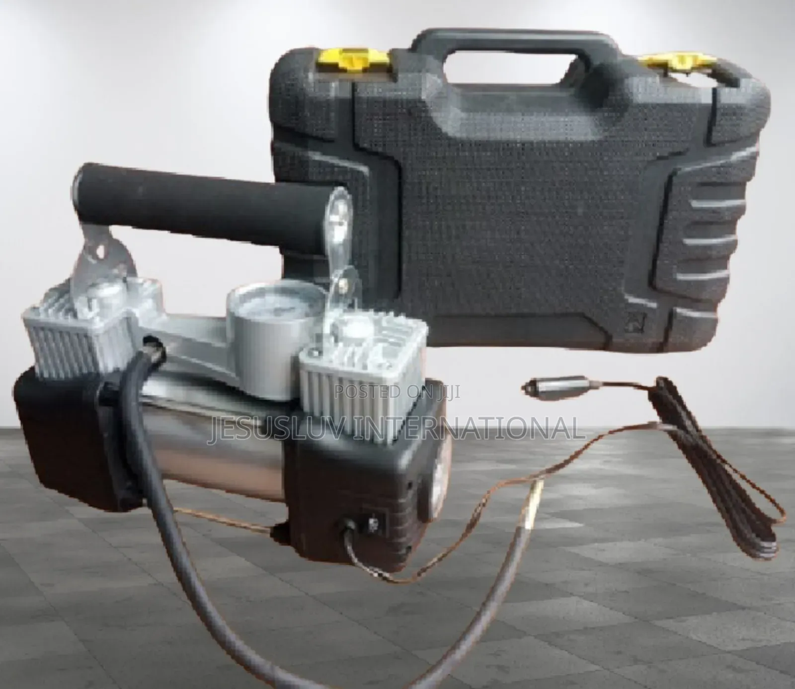 Tyre Inflator Pump Double Cylinder, Tire Repair LED Light