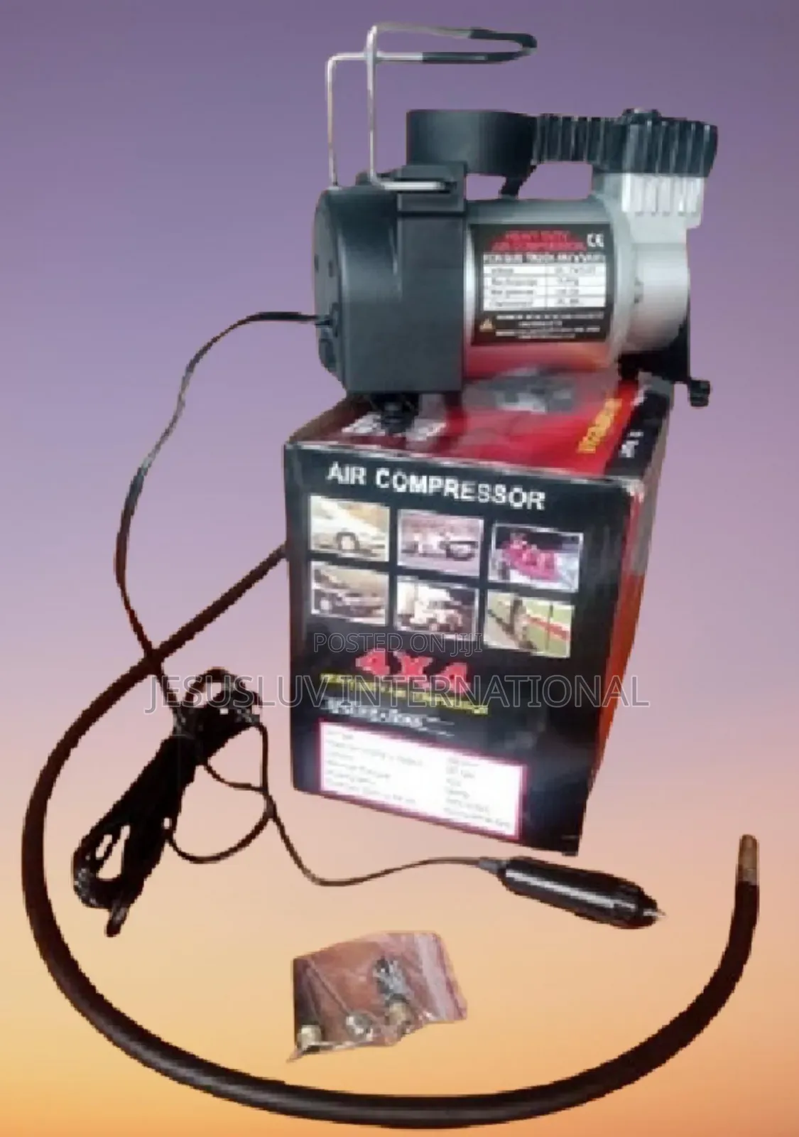 Air Compressor Tyre Inflator + Pressure Gauge. Easy to Use