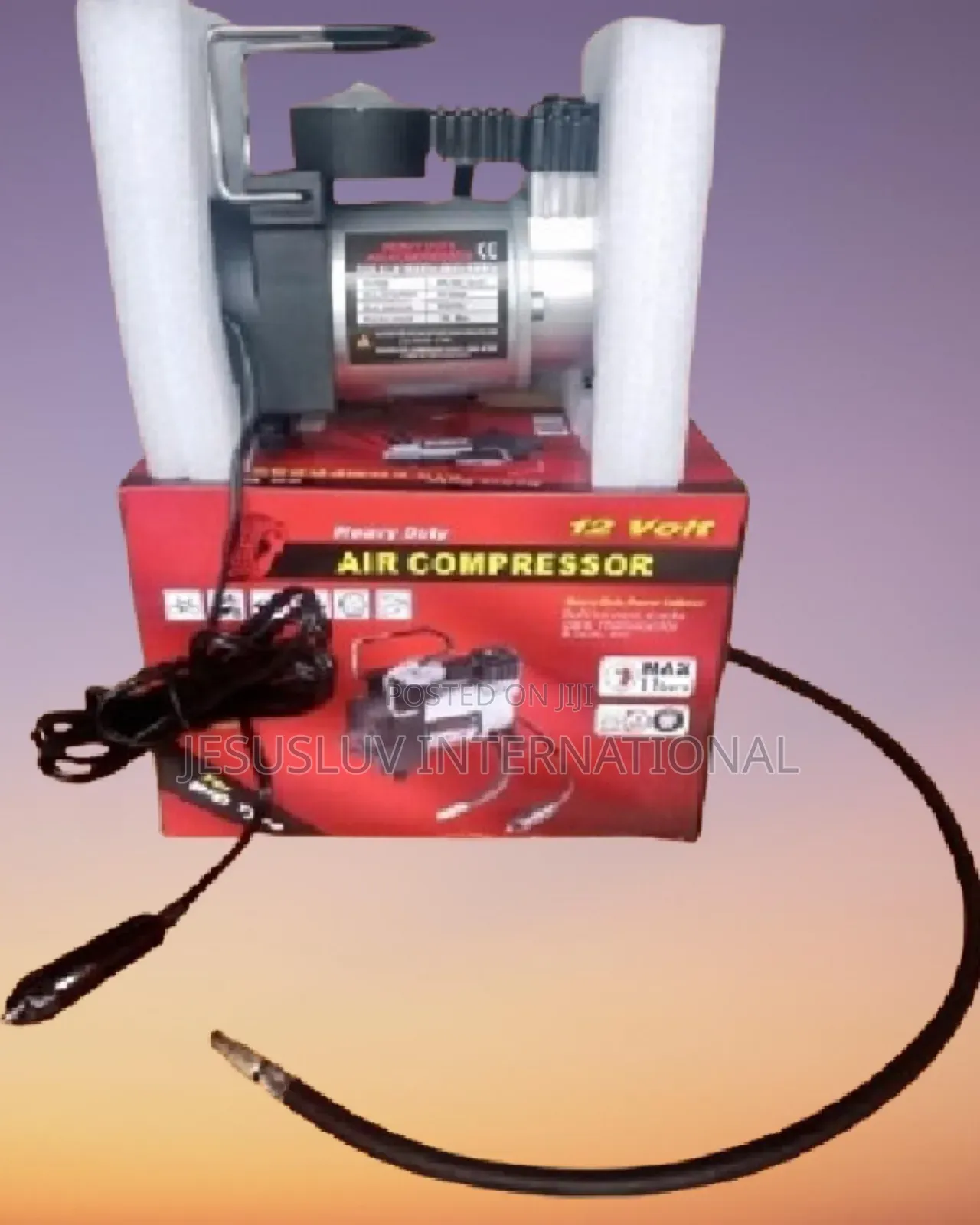 Air Compressor Tyre Inflator + Pressure Gauge. Easy to Use