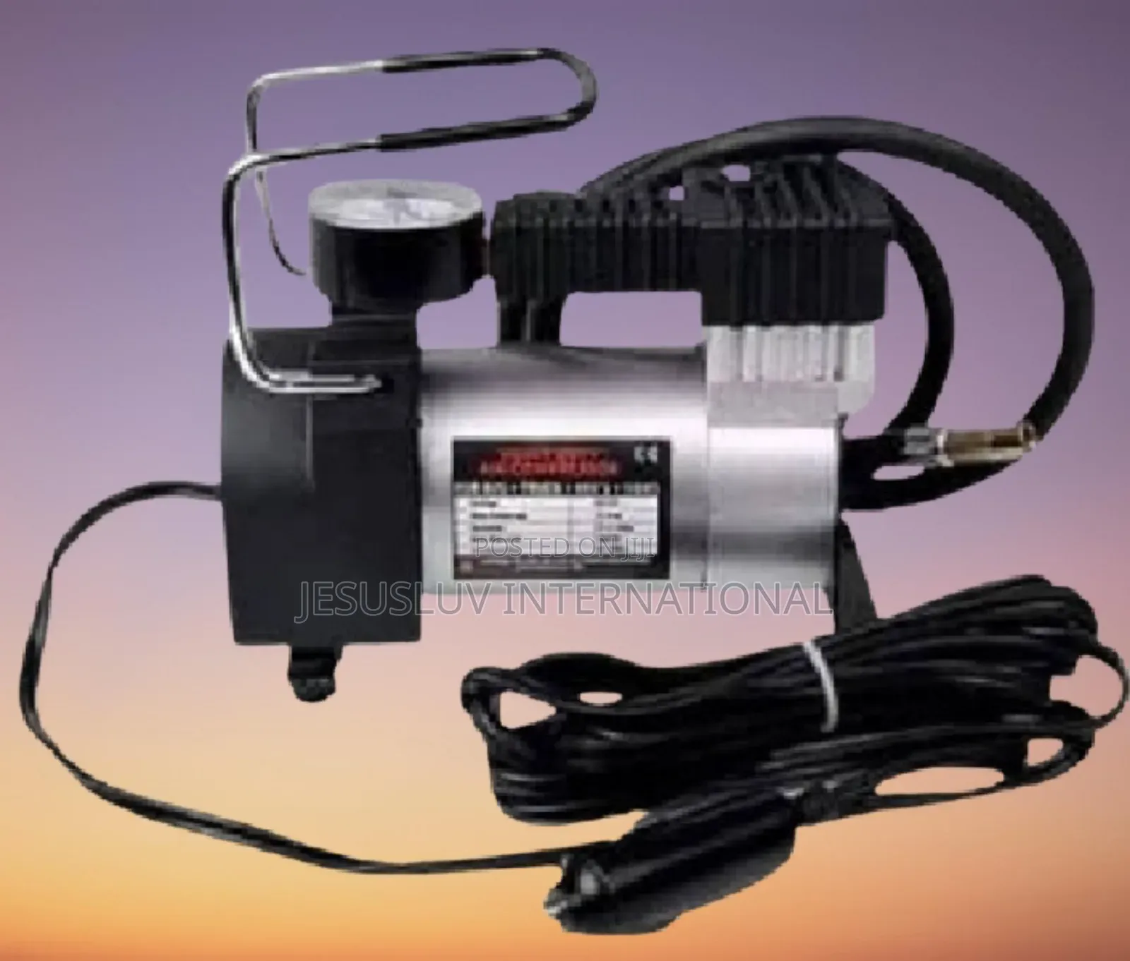 Air Compressor Tyre Inflator + Pressure Gauge. Easy to Use