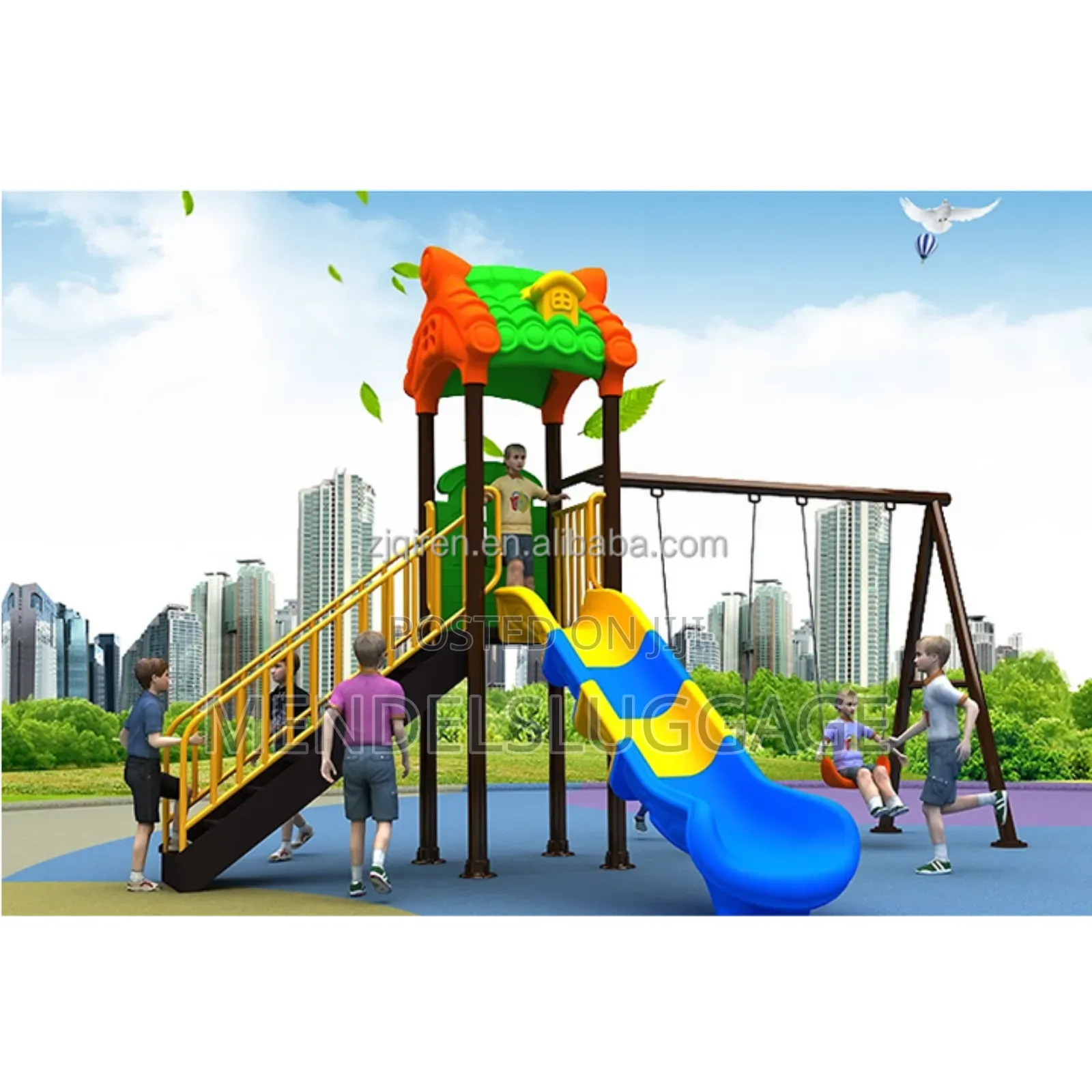 Children Playground Equipment Slide and Swing Set