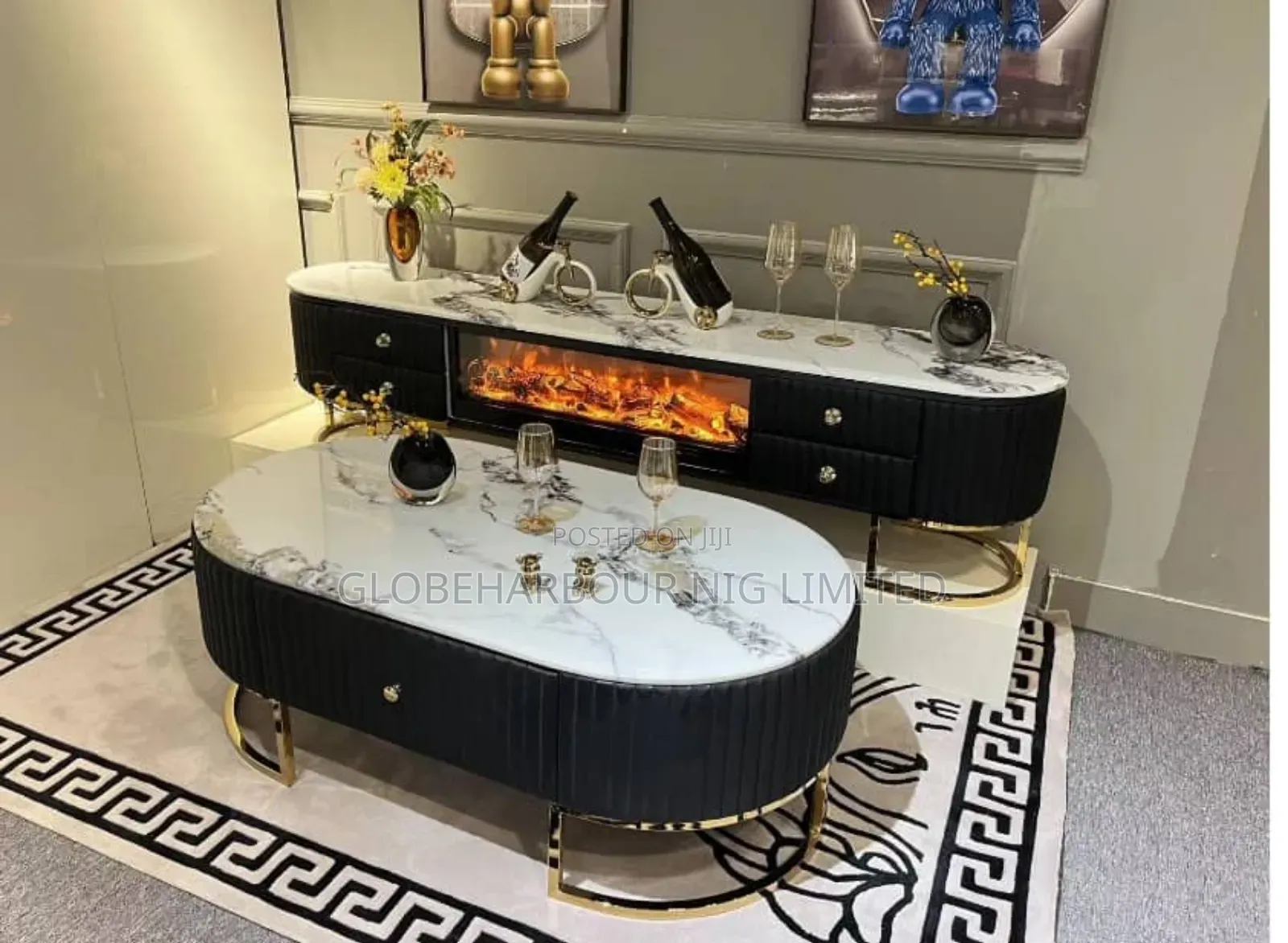 Luxurious Marble Center Table With TV STAND