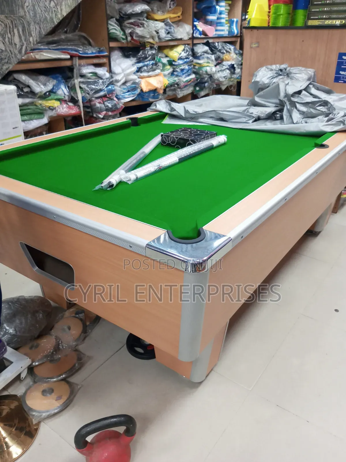 British Coin and Marble Snooker Table