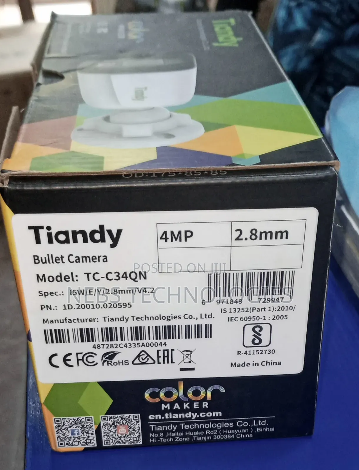 Tiandy 4mp Ip Outdoor Colorvu Camera With Voice Tc-C34qn