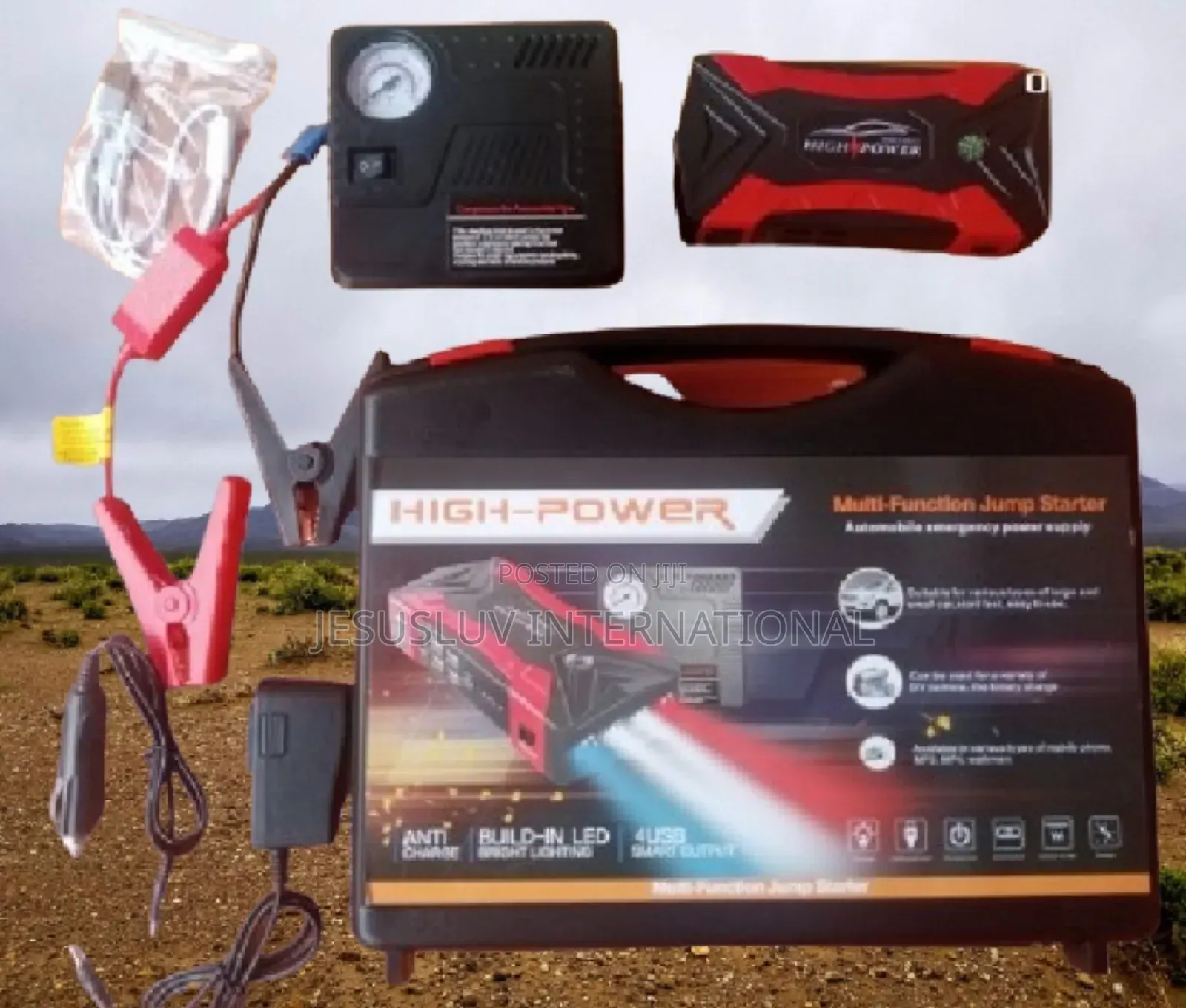 High Power Jump Starter for Car With Tyre Inflator Pump