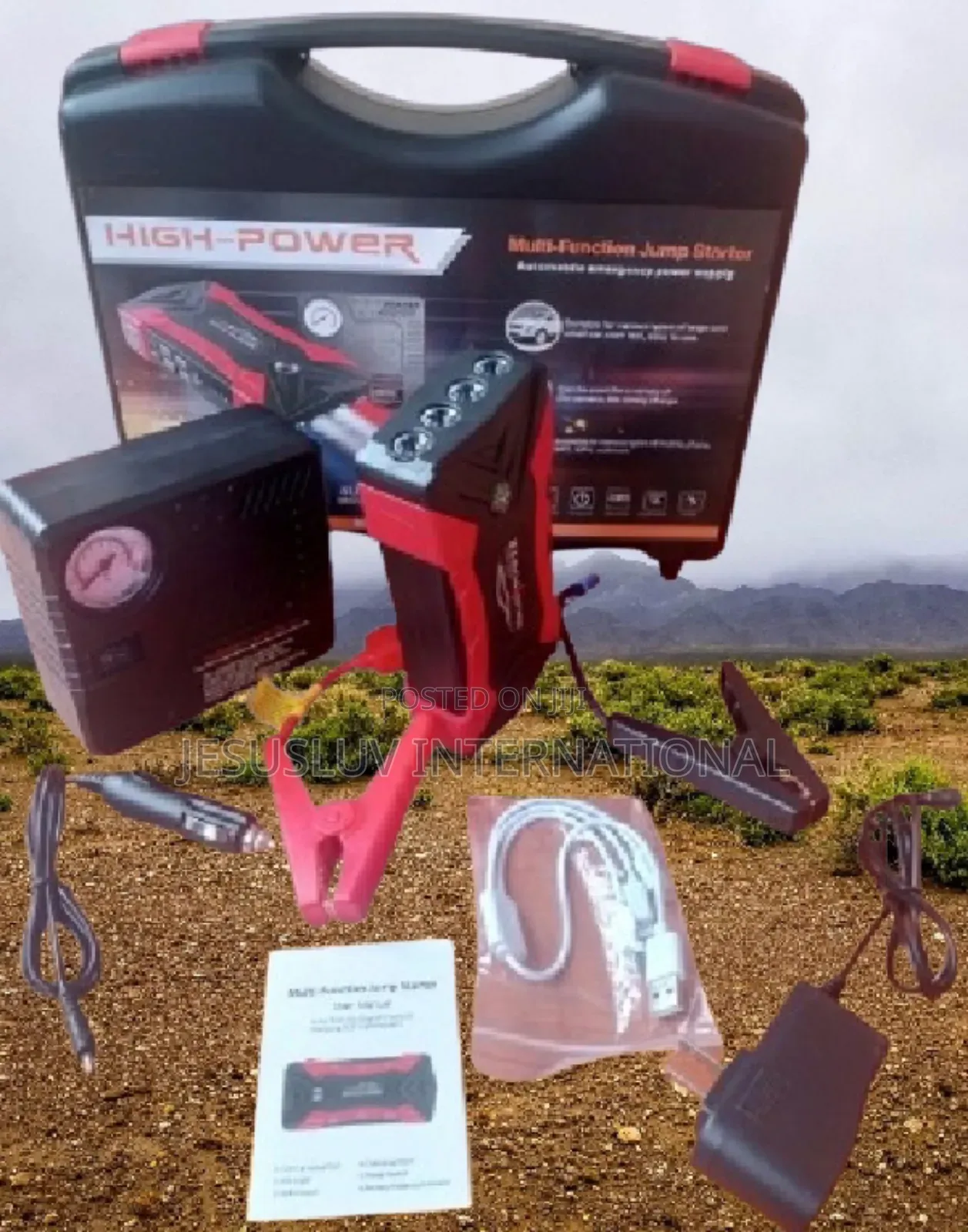 High Power Jump Starter for Car With Tyre Inflator Pump