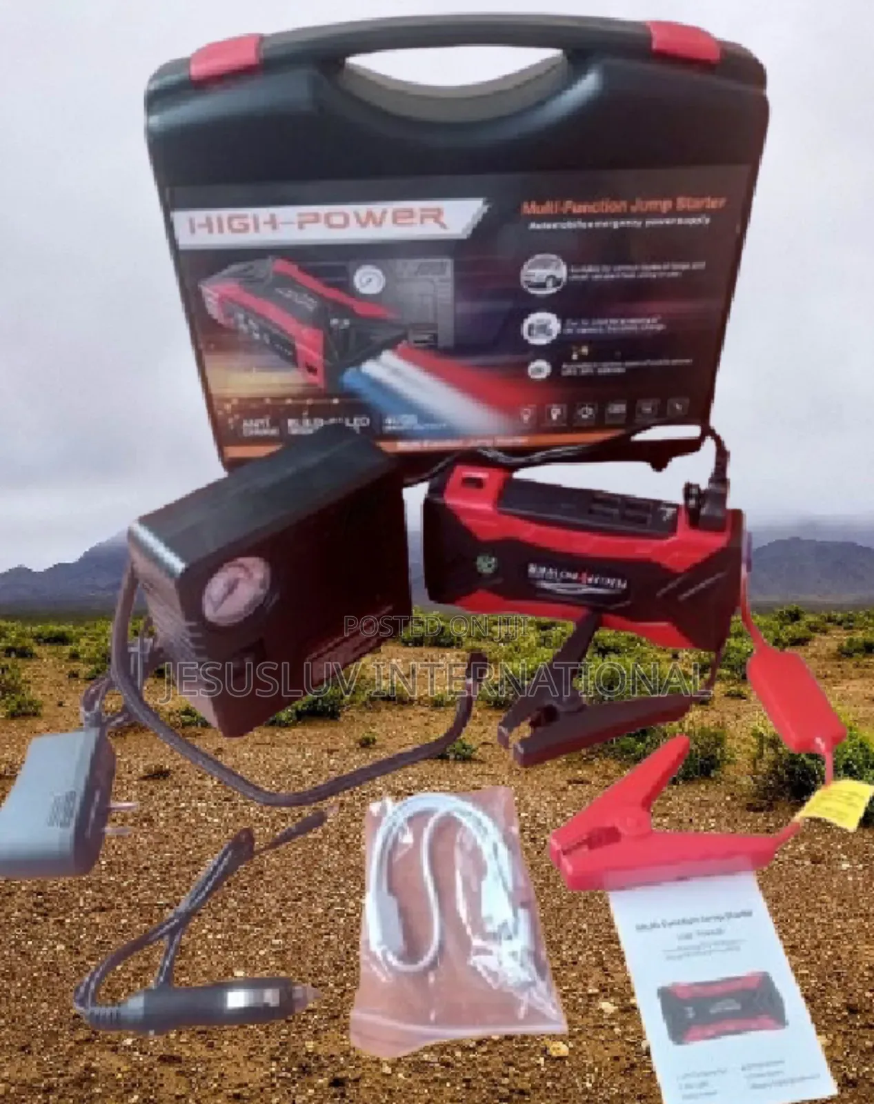High Power Jump Starter for Car With Tyre Inflator Pump