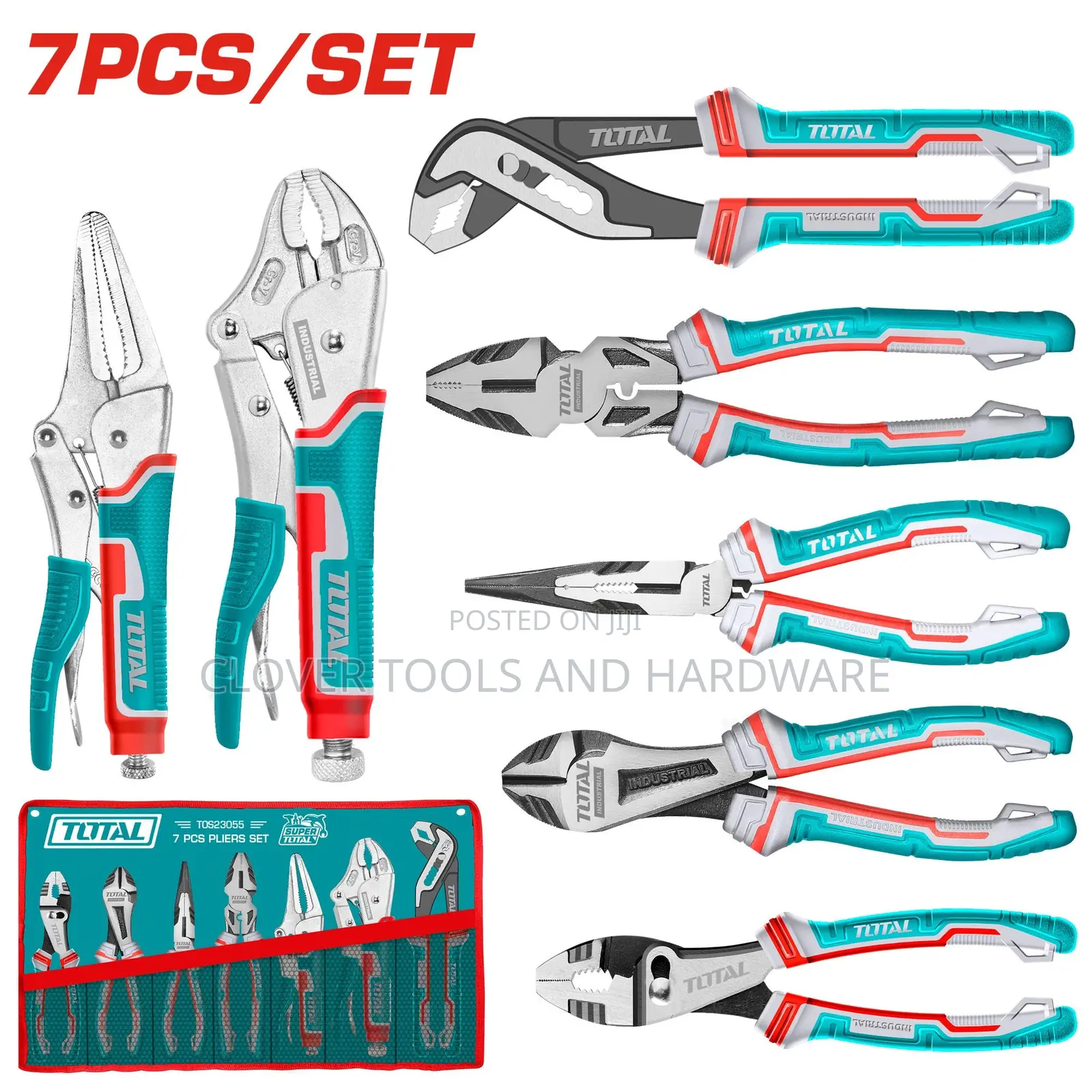 Total TOS23055 Industrial 7 PCS Pliers Set