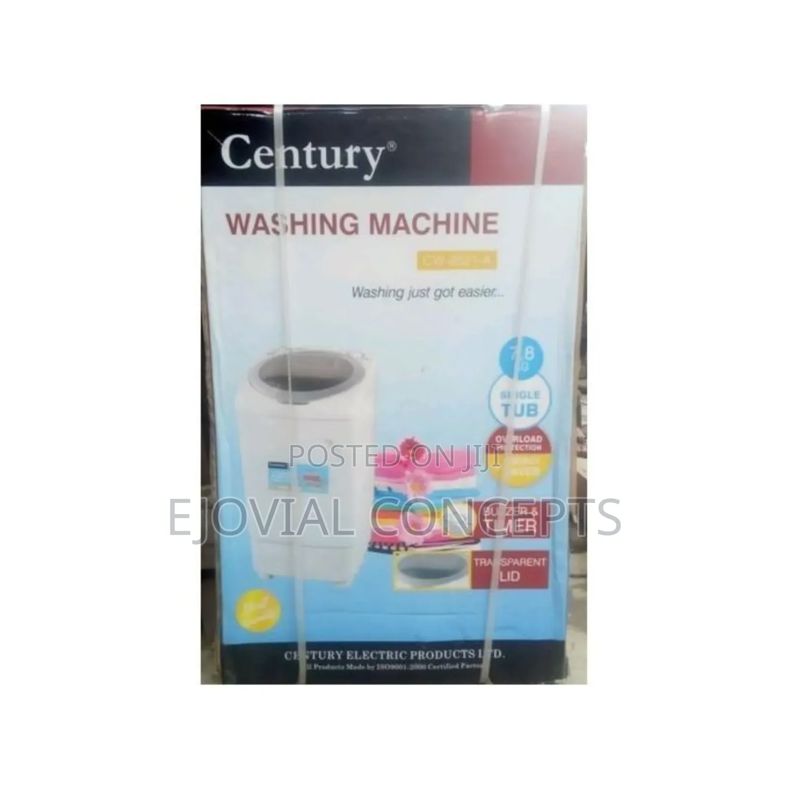 Century Washing Machine 7.8kg Single Tub With Overload Prot