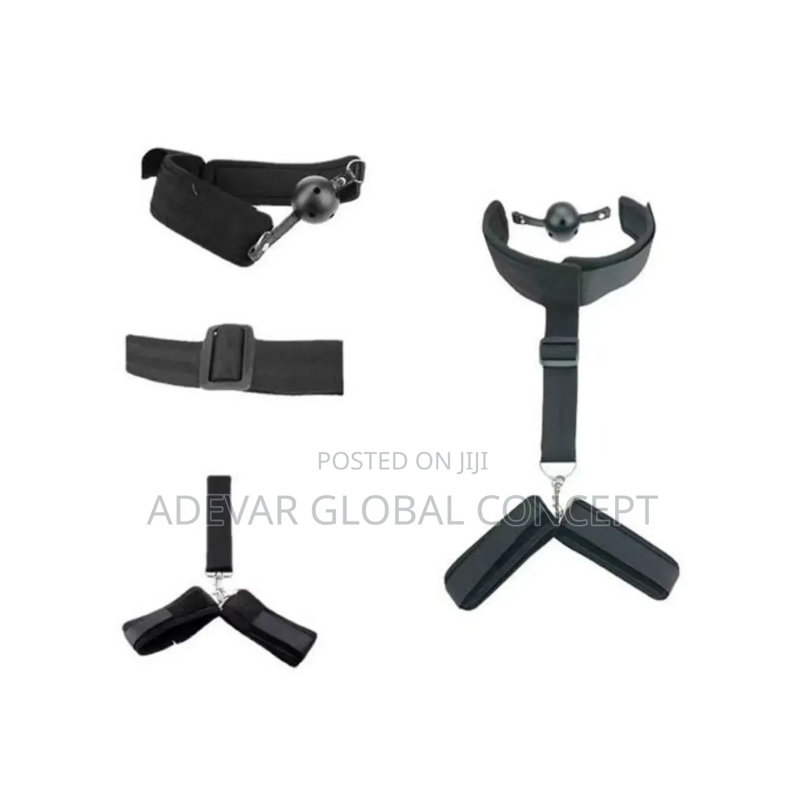 BDSM Couple Restraint Slave Harness Gag for Women - Black