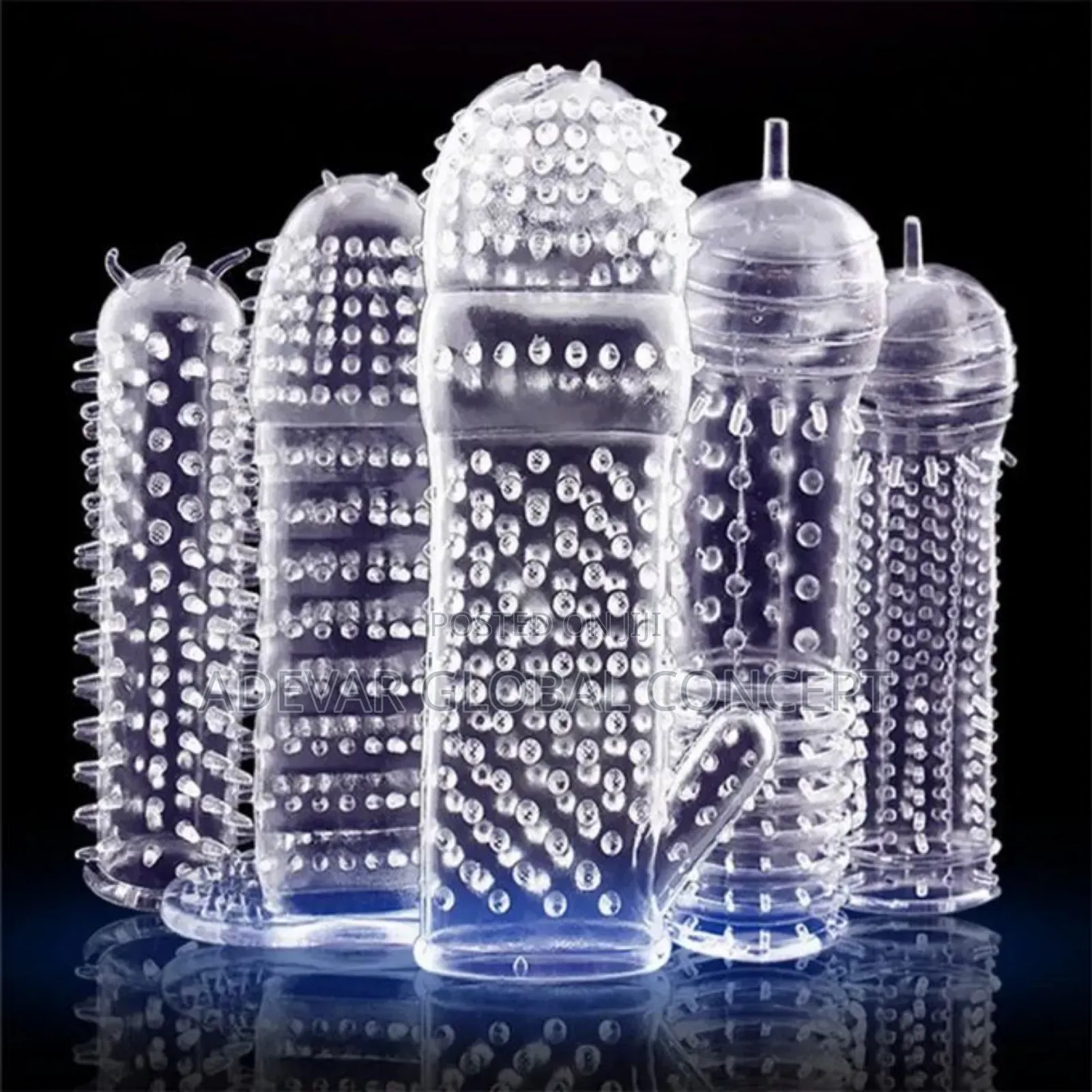 5pcs/Set Extension Reusable Con Dom Penis Sleeve Delay Spike