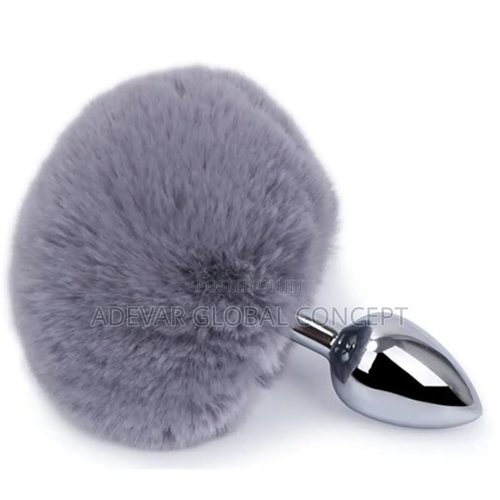 Silver Metal Fur Ball Anal Stuffed Butt Plug Women Sex Toy
