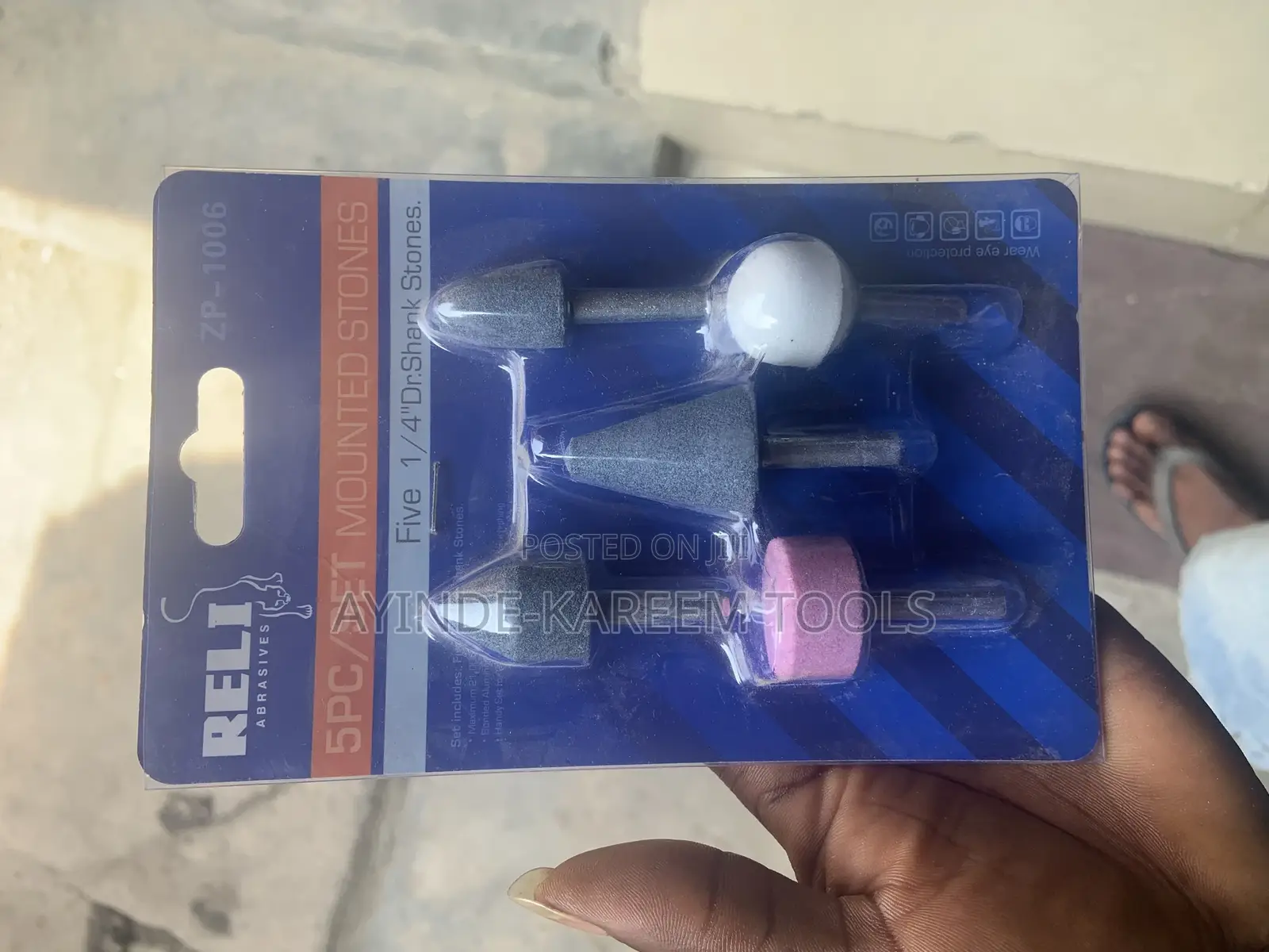 5PCS Mounted Stone Set 1/4 Dr Shank Stone