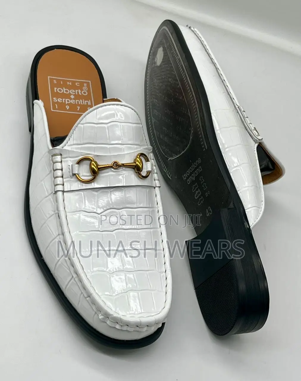 Italian Serpentini Leather Half Shoe