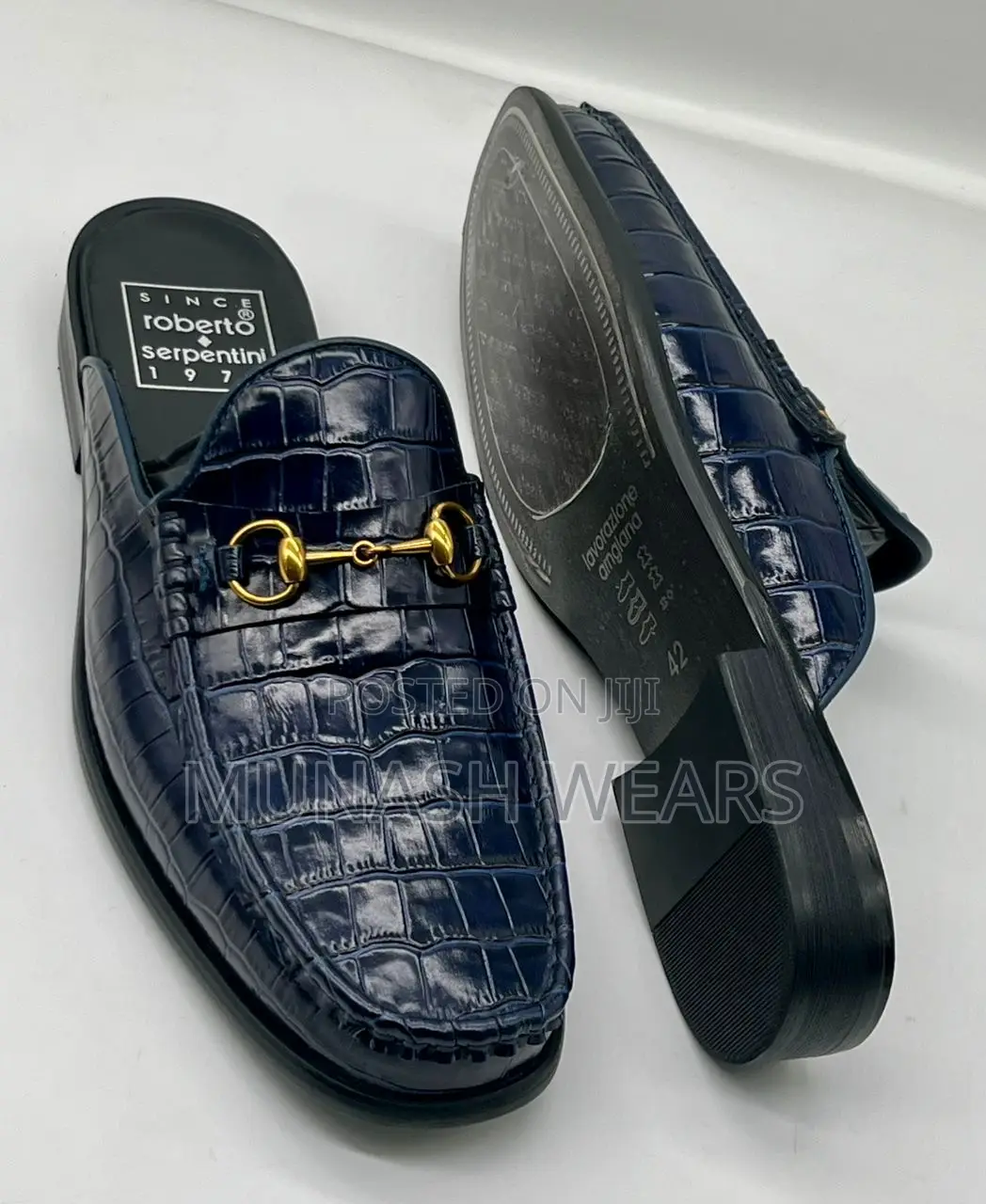 Italian Serpentini Leather Half Shoe