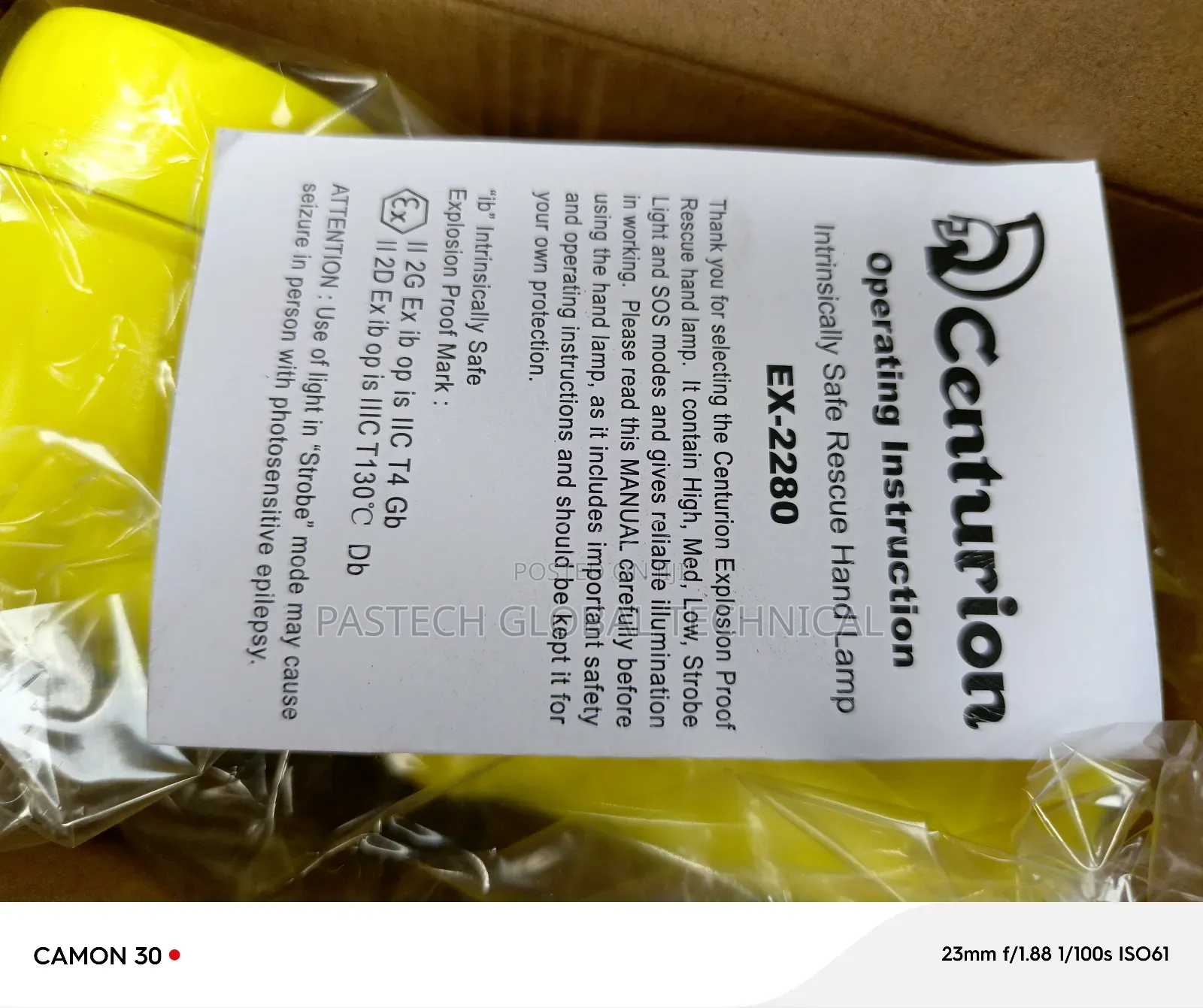Centurion Explosion Proof Intrinsically Safe Rescue Hand Lam