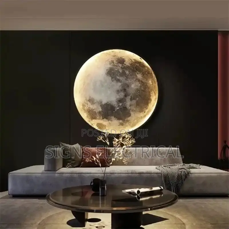 600mm Gray Moon Circular Porch Led Decoration Painting