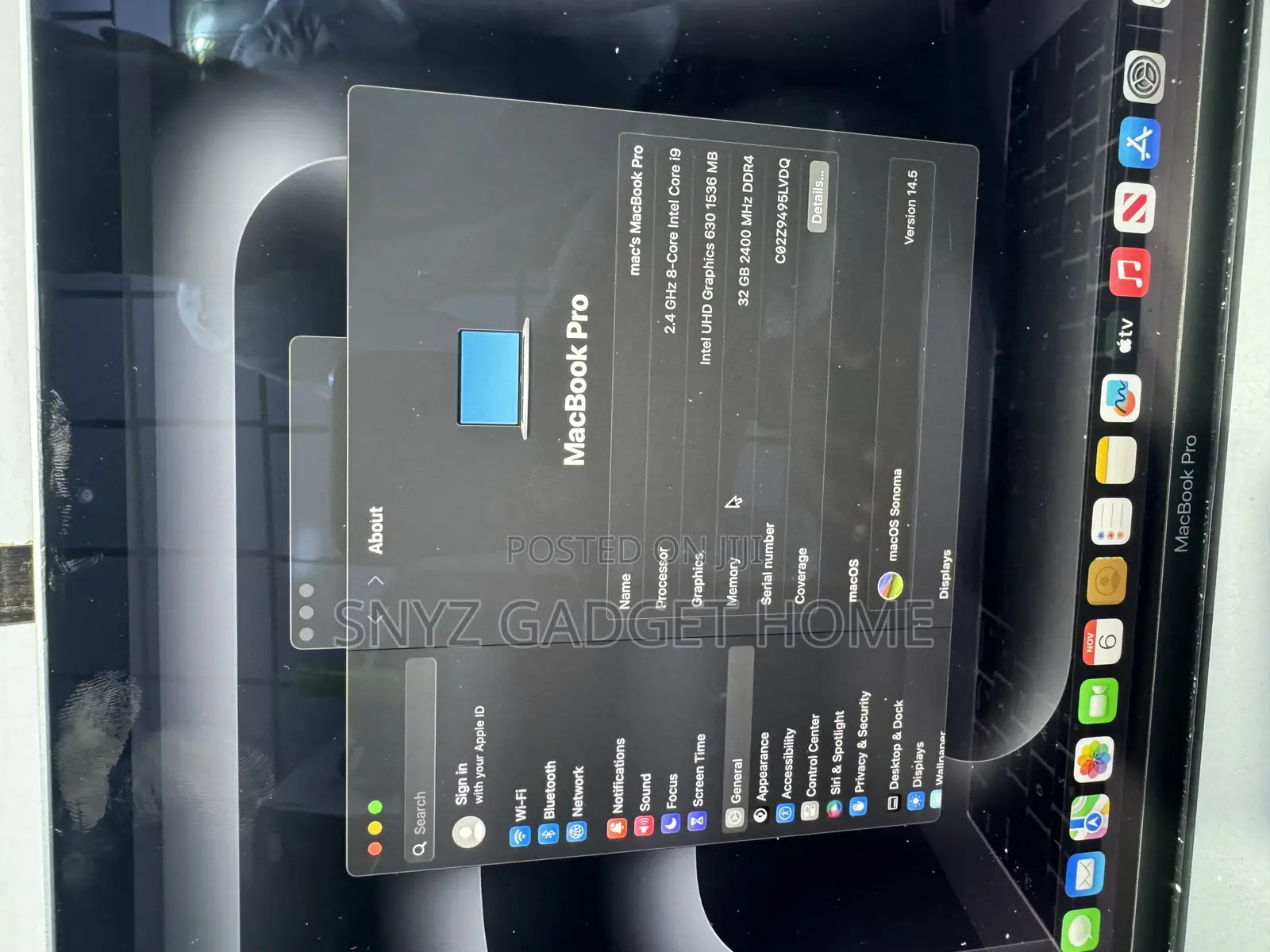 Laptop Apple MacBook Pro 2019 32GB Intel Core I9 SSD 500GB