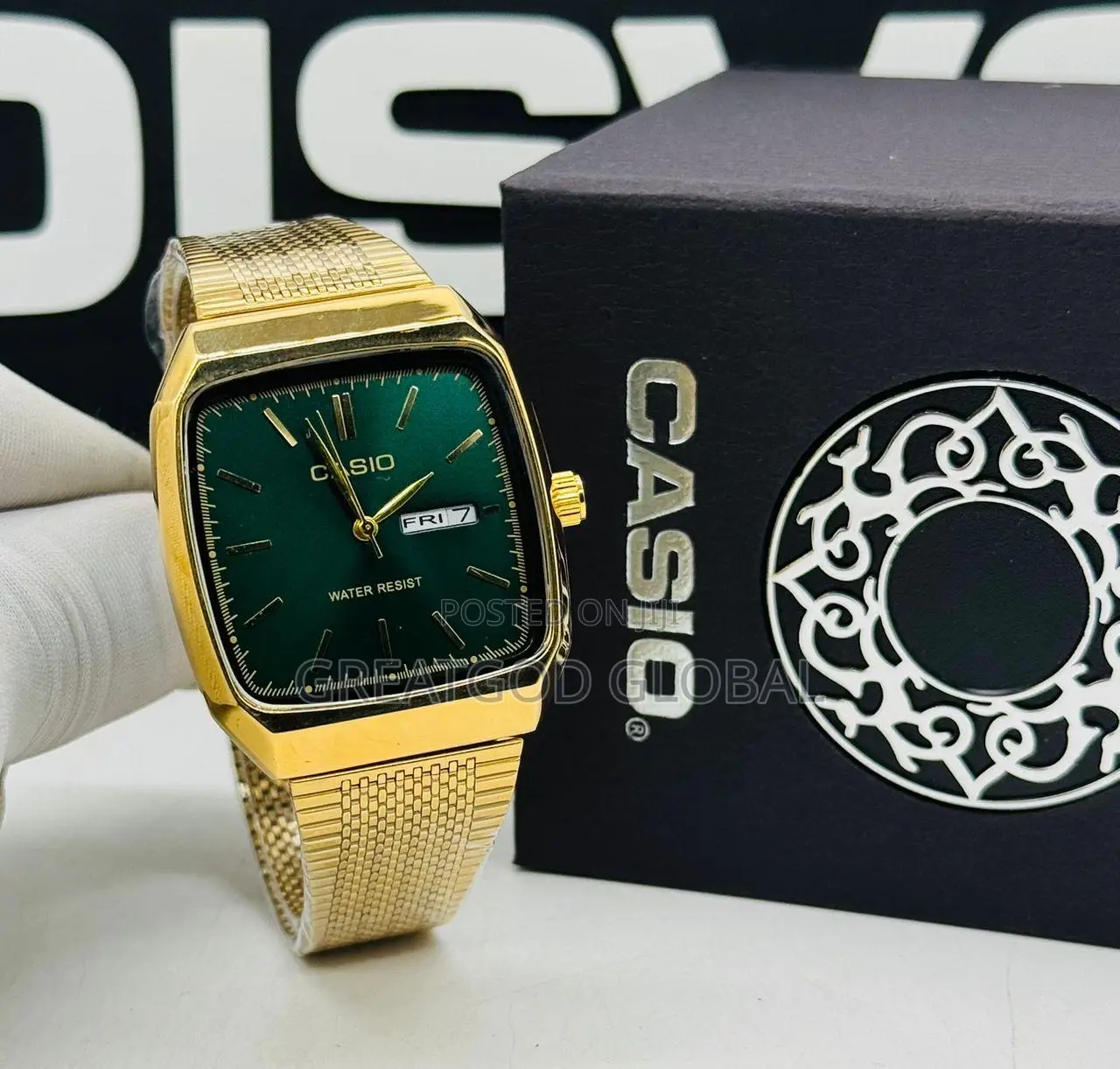 Casio Analogy With Day and Date Solid Gold Plated