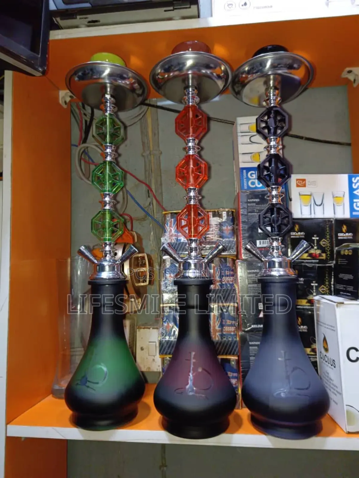 Double Pipe Shisha Pots, Breakable