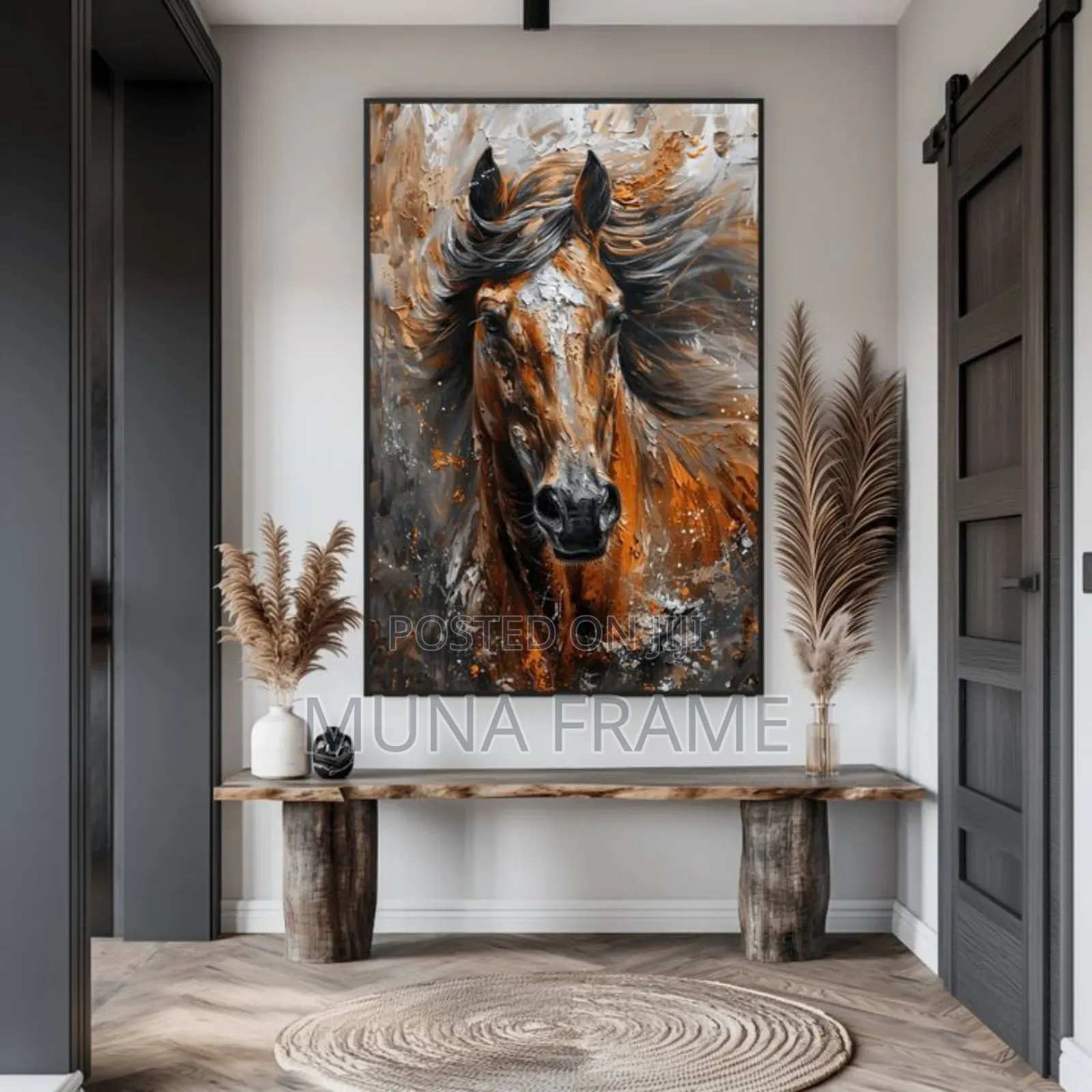 Colourful Abstract Horse Canvas Frame Artwork