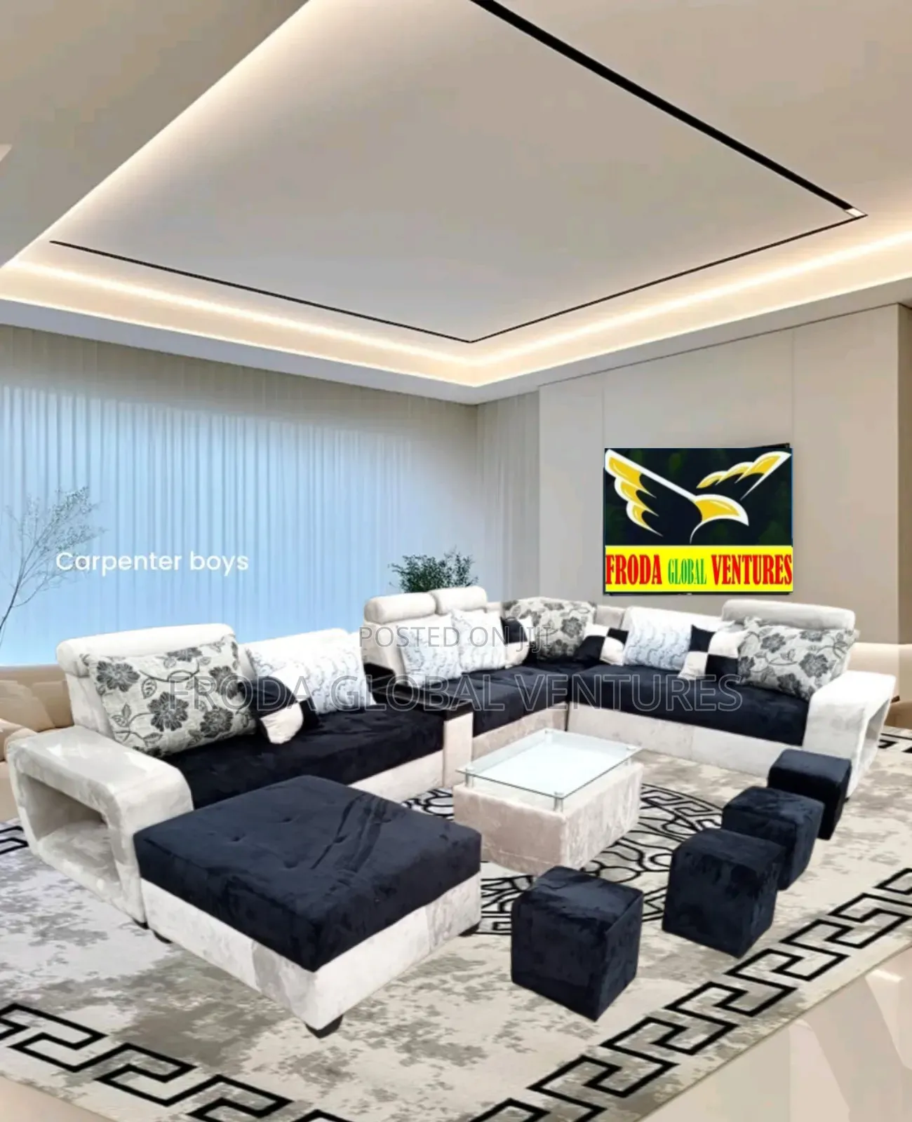 Standard Living Room Sofas. 9 Seaters With Table,Stools. Rphc9