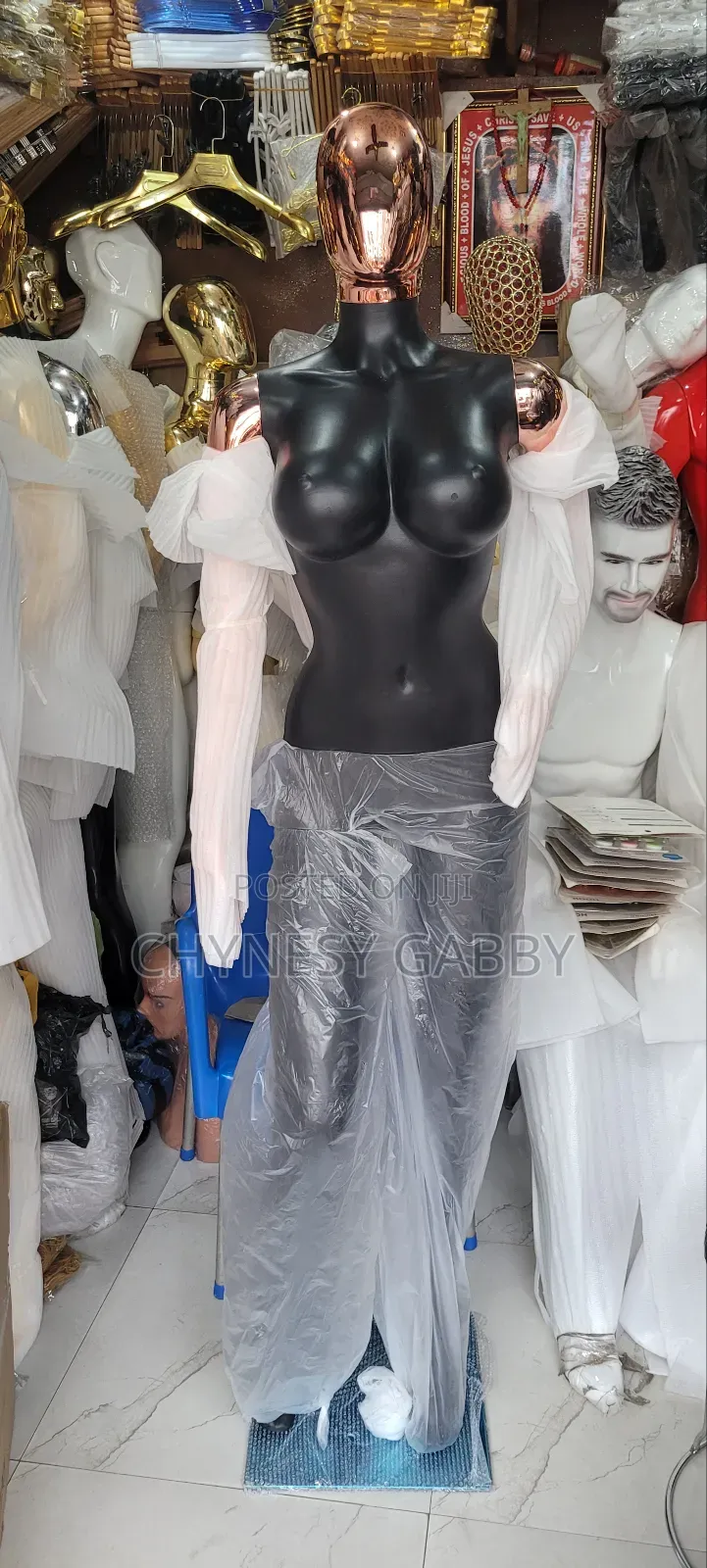 Big Breats Black and Rose Gold Female Mannequin