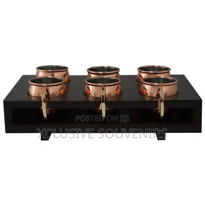 60ml Stainless Steel Wine Drinking Cups With Bamboo Stand
