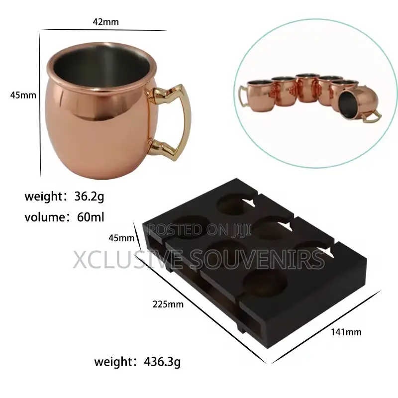 60ml Stainless Steel Wine Drinking Cups With Bamboo Stand