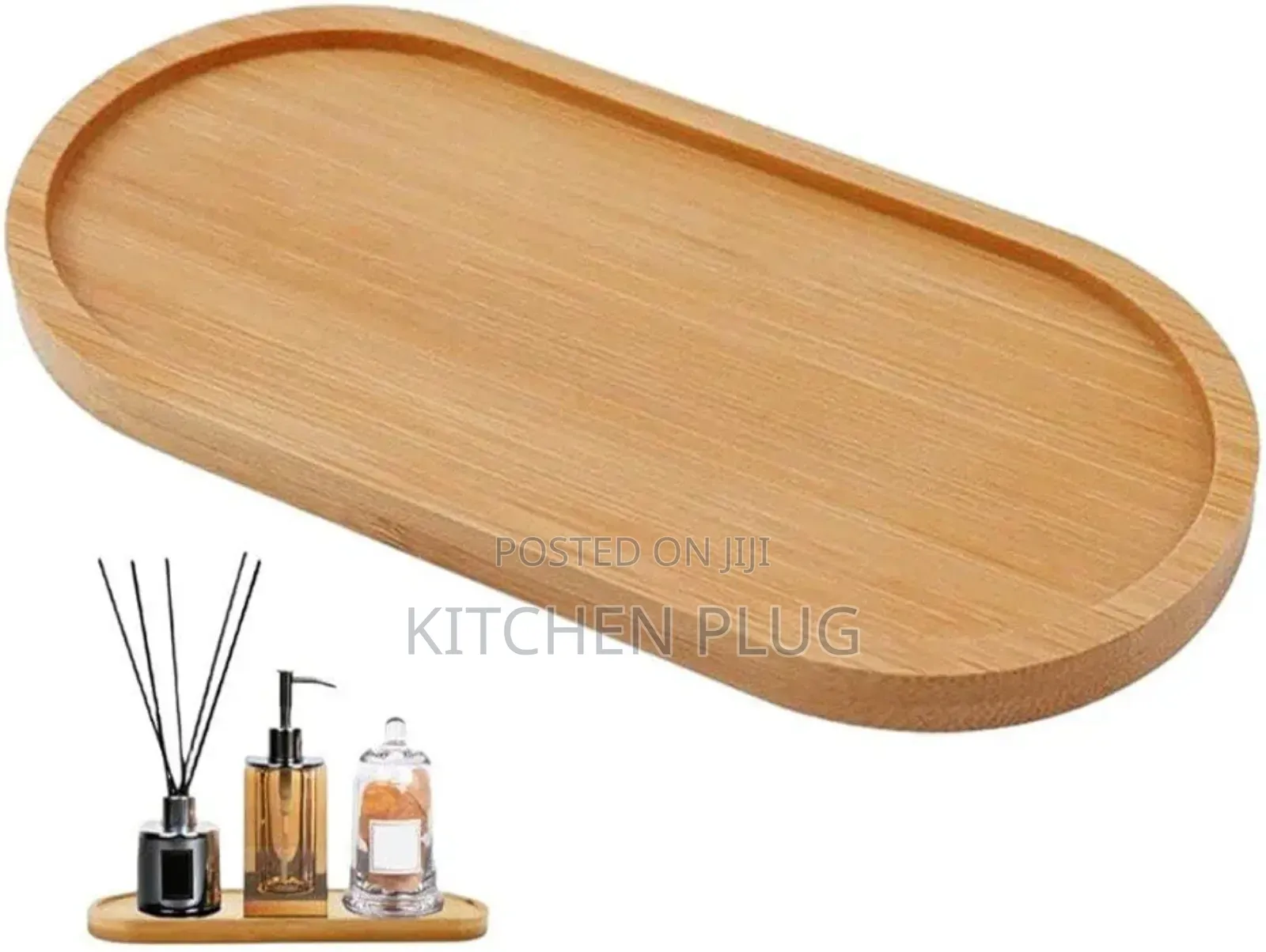 Thickened Bamboo Tray Oval for Organizing and Decoration