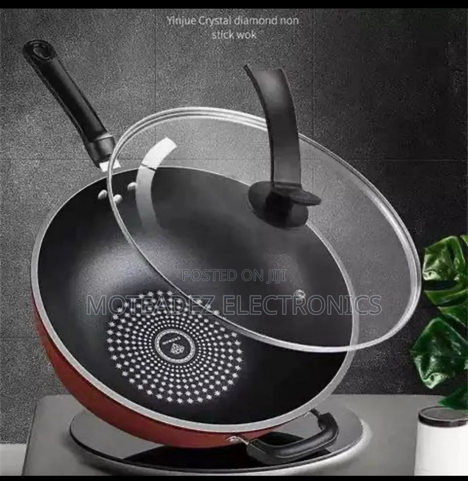 34cm High Quality Non Stick Stainless Steel Fry Pan W/Cover