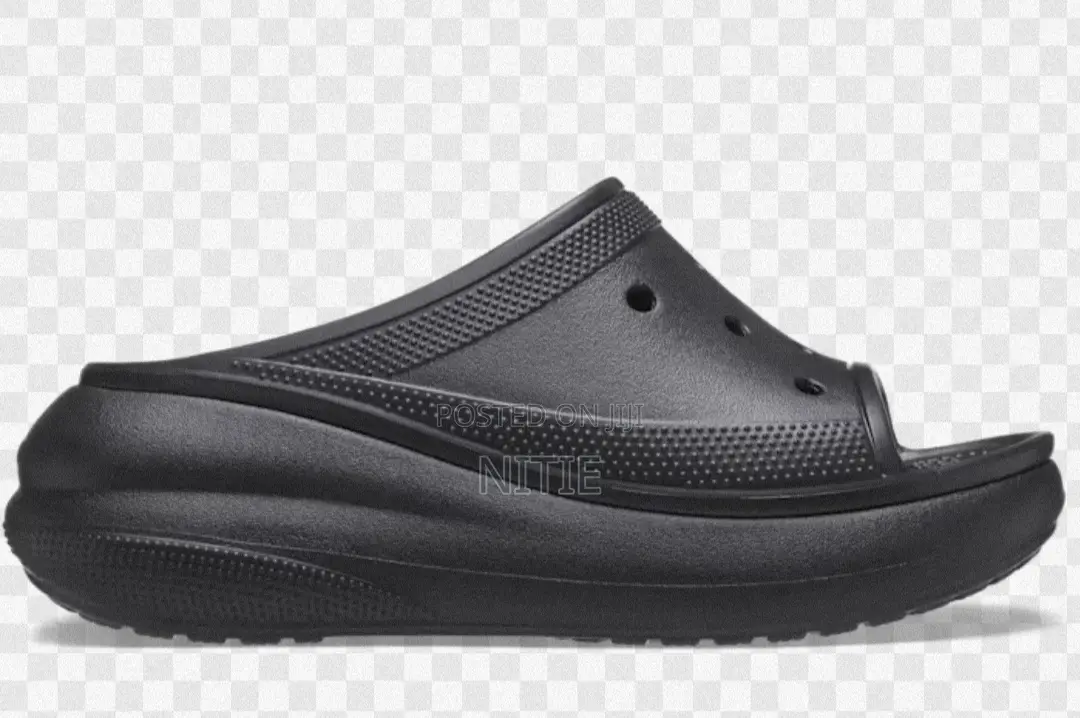 Quality Black Crocs Classic Wedge Slides