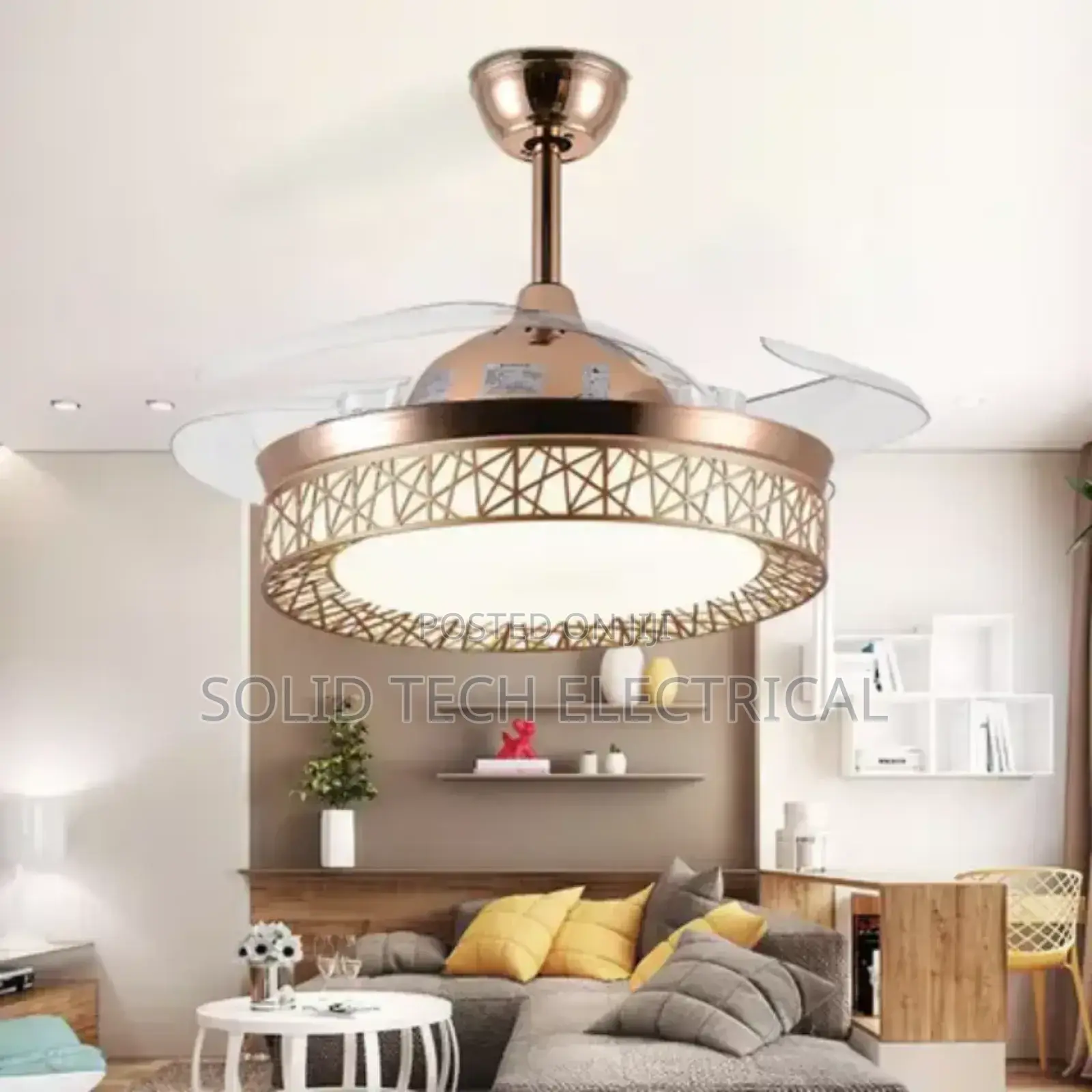 Modern Homes Led Fan Chandelier With Bluetooth Speaker and Remote