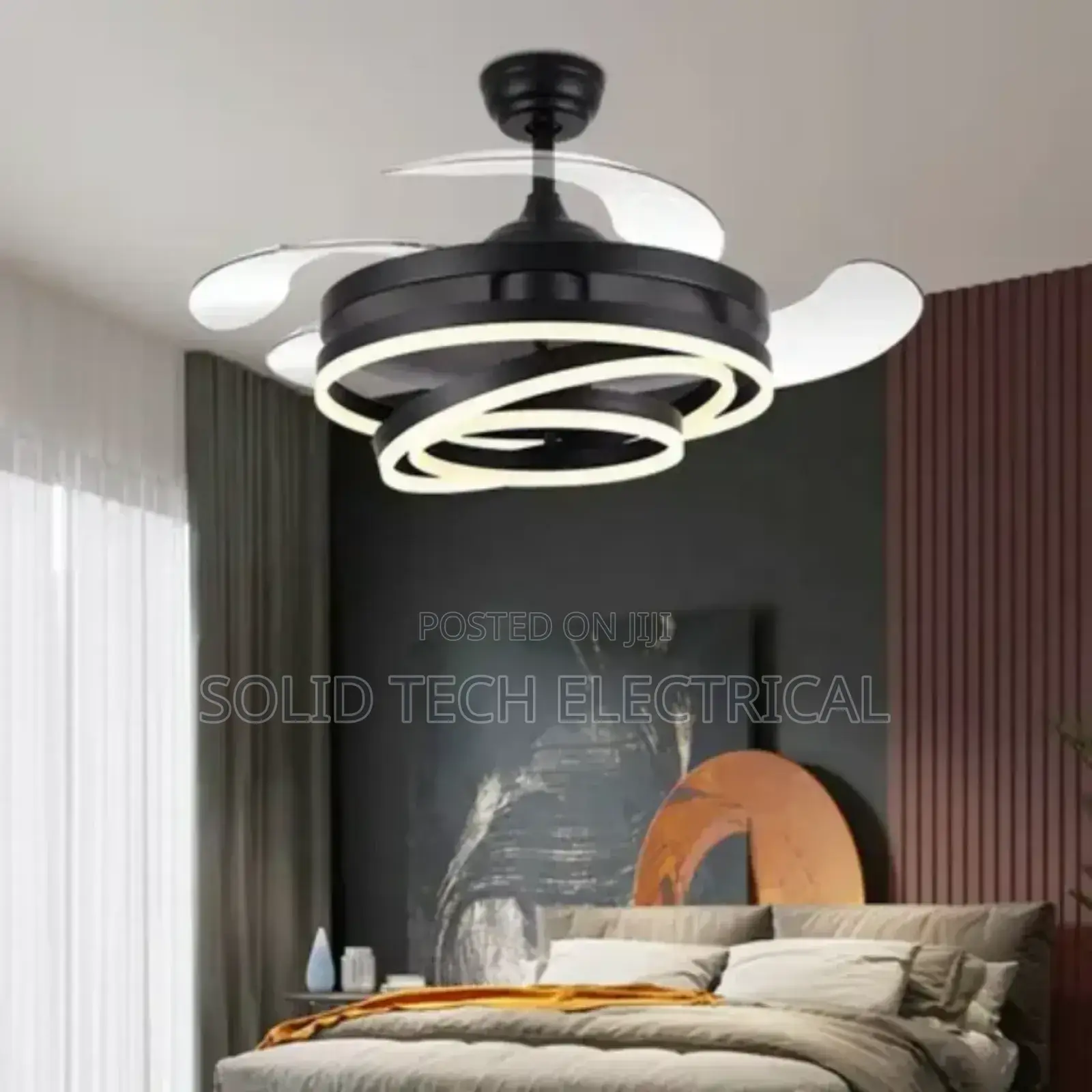 Led Fan Chandelier With Adjustable Lights