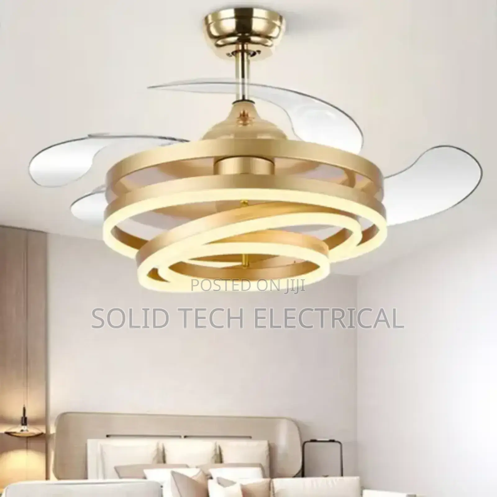 Led Fan Chandelier With Adjustable Lights