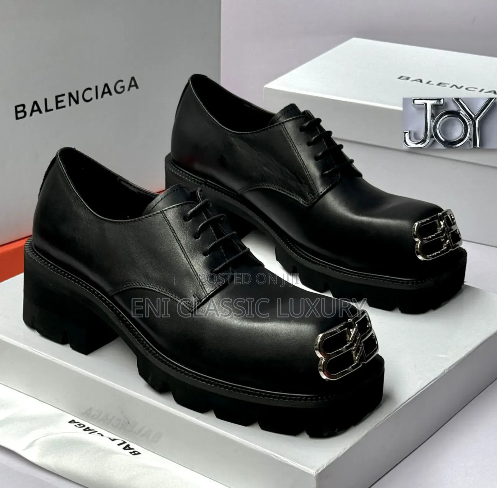 Balenciaga Luxury Lace Up Shoes Best Quality Available
