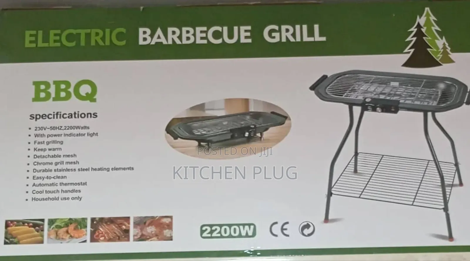 2200w Electric Grill, Seven-Speed