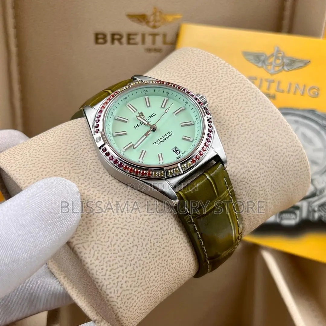 Luxury Breitling Leather Strap Wristwatches