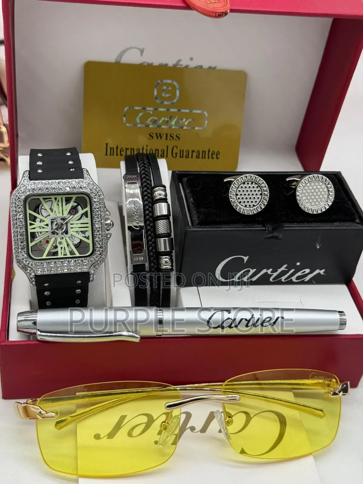 Cartier Full Package Set Watch, Bracelet,Cufflinks, Glasses