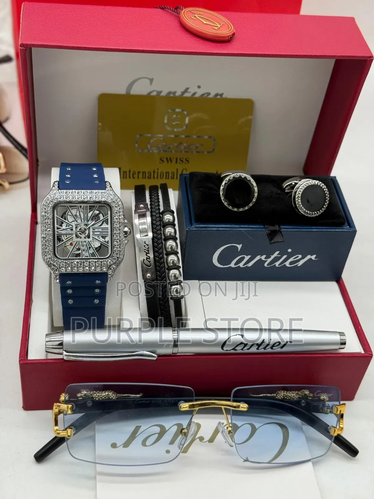 Cartier Full Package Set Watch, Bracelet,Cufflinks, Glasses