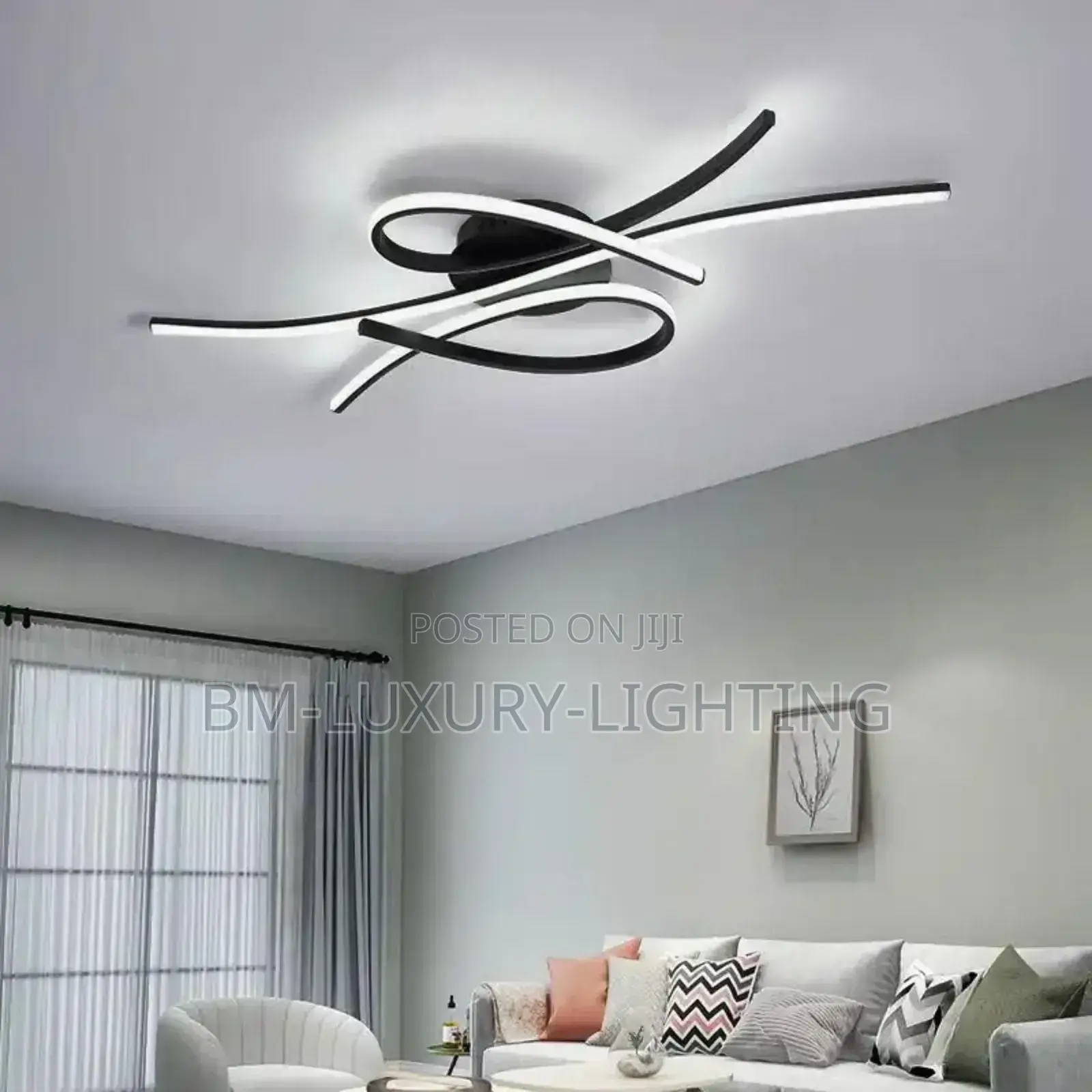 Nordic Curvy Semi Flush Chandelier Interior