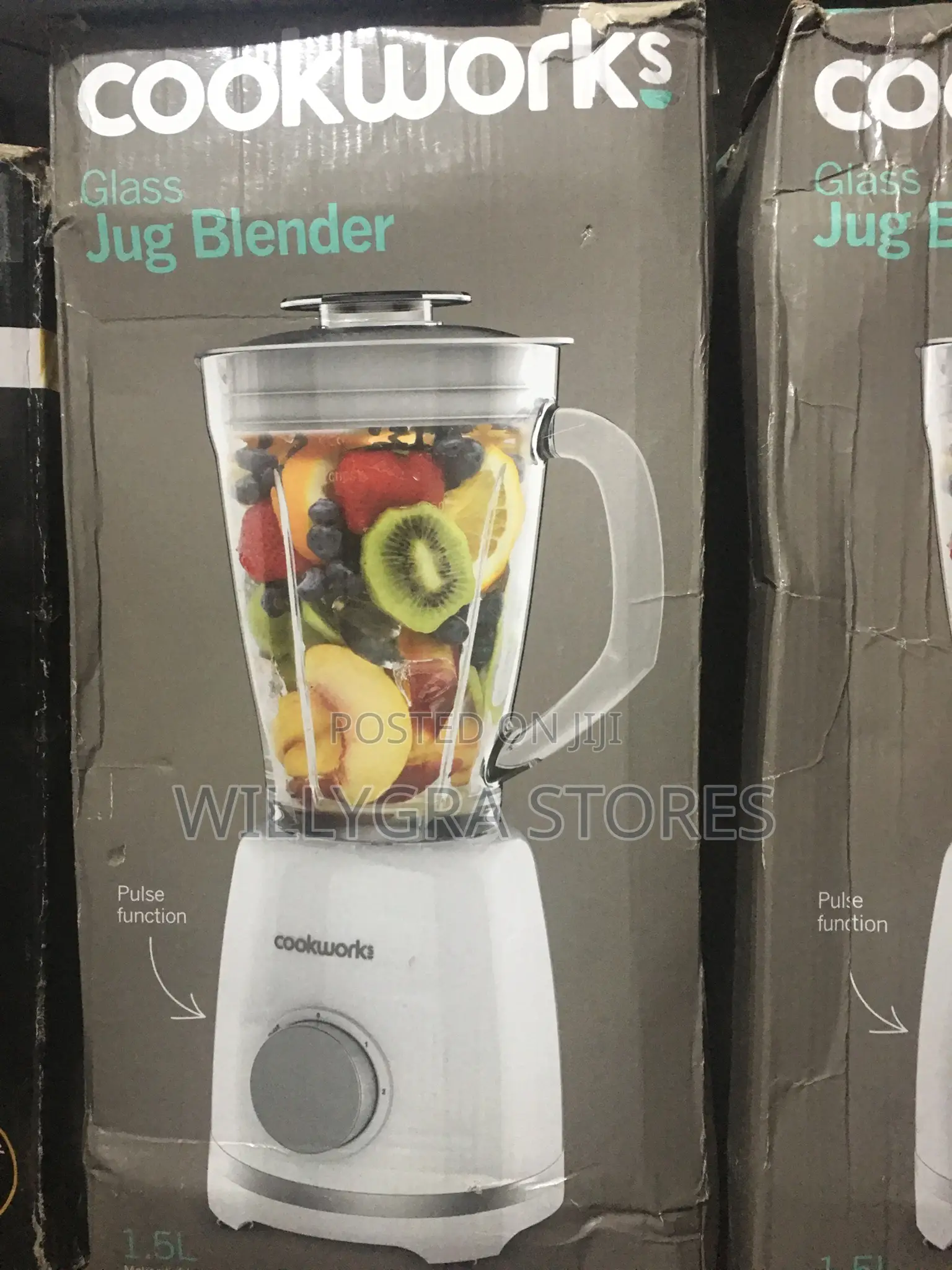 Cookworks 1.5l Glass Jug Blender Food Processor Smoothie Mix