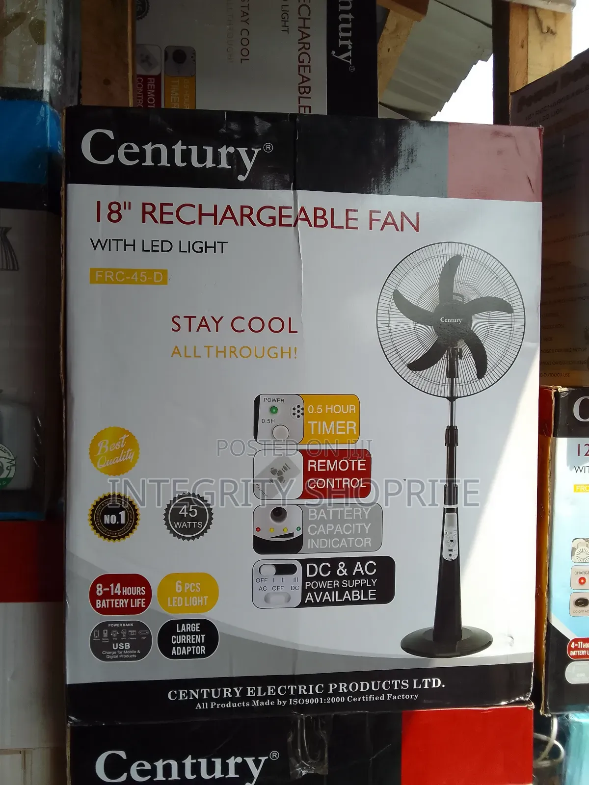 Century 18" Inches Rechargeable Fan