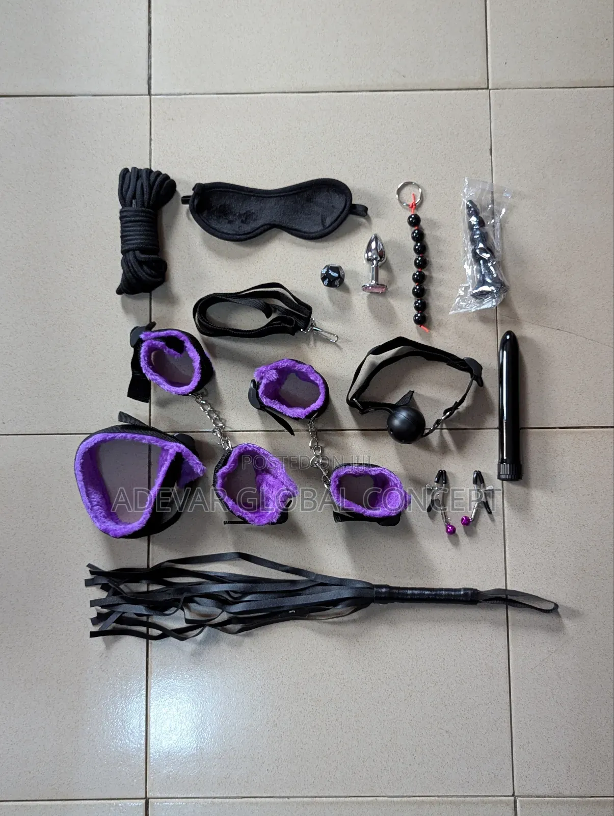 13 PCS BDSM Kit Sets for Women + Vibrator, Dice, Gag, Butt