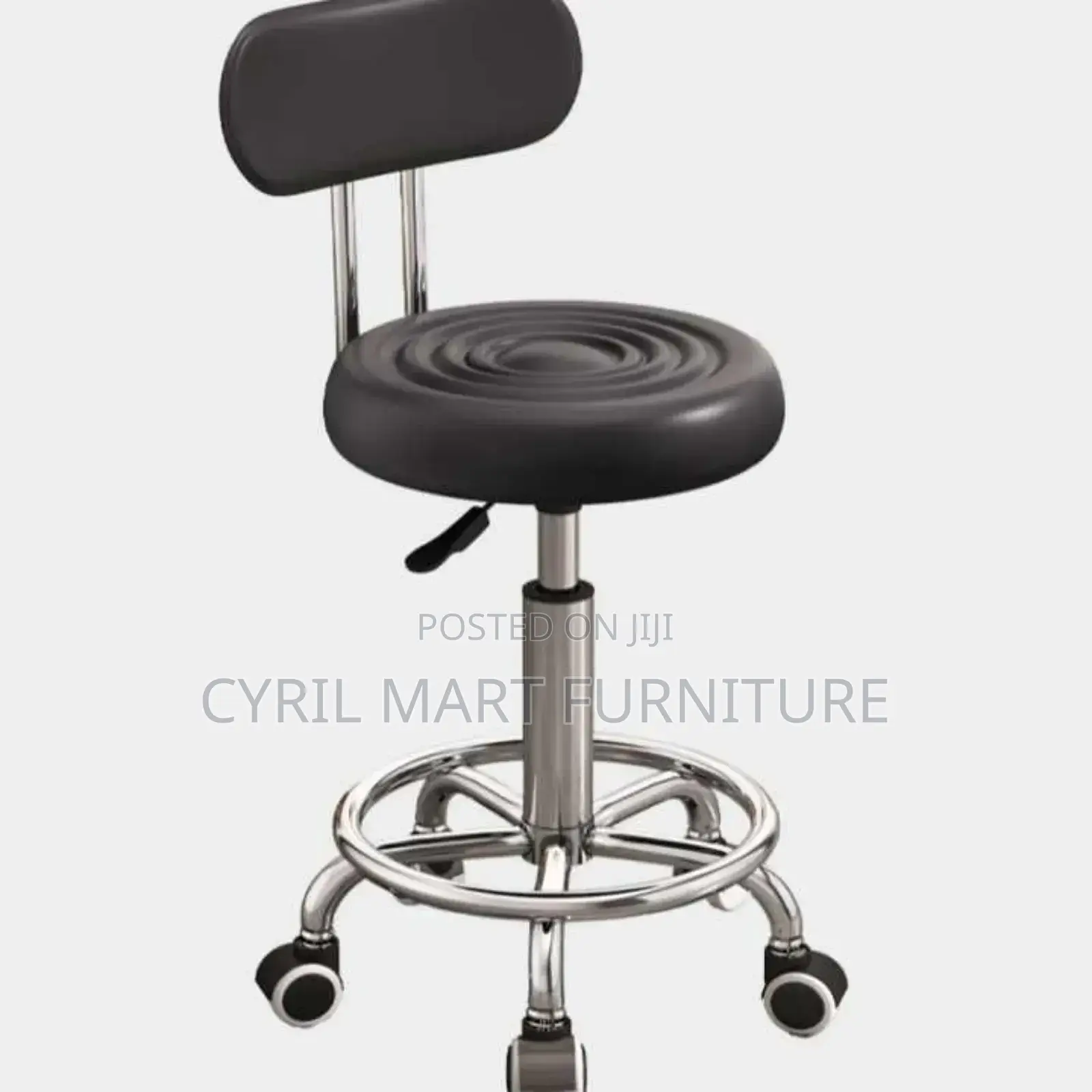 Bar Chair Black Color With Back Rest