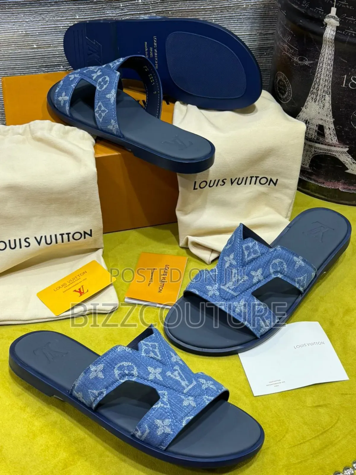 Original Louis Vuitton Leather Slippers Available in Store