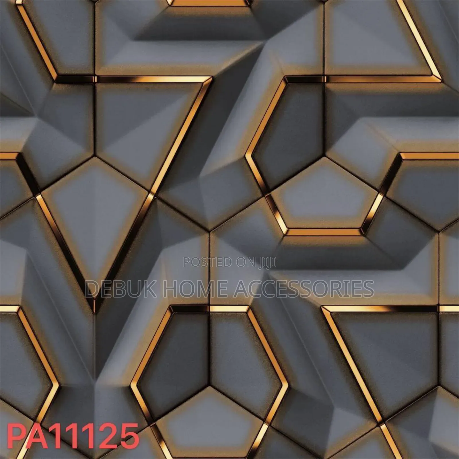 3d Gold and Grey Wallpaper