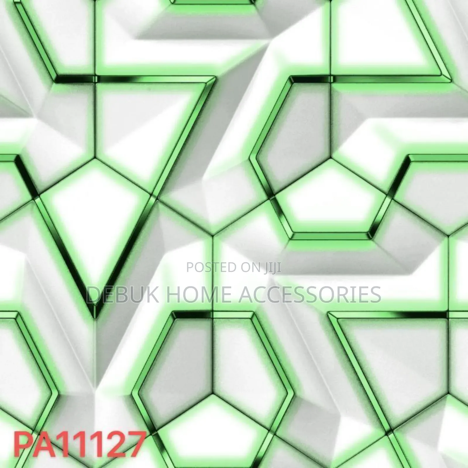 3d Effect Green on White Wallpaper