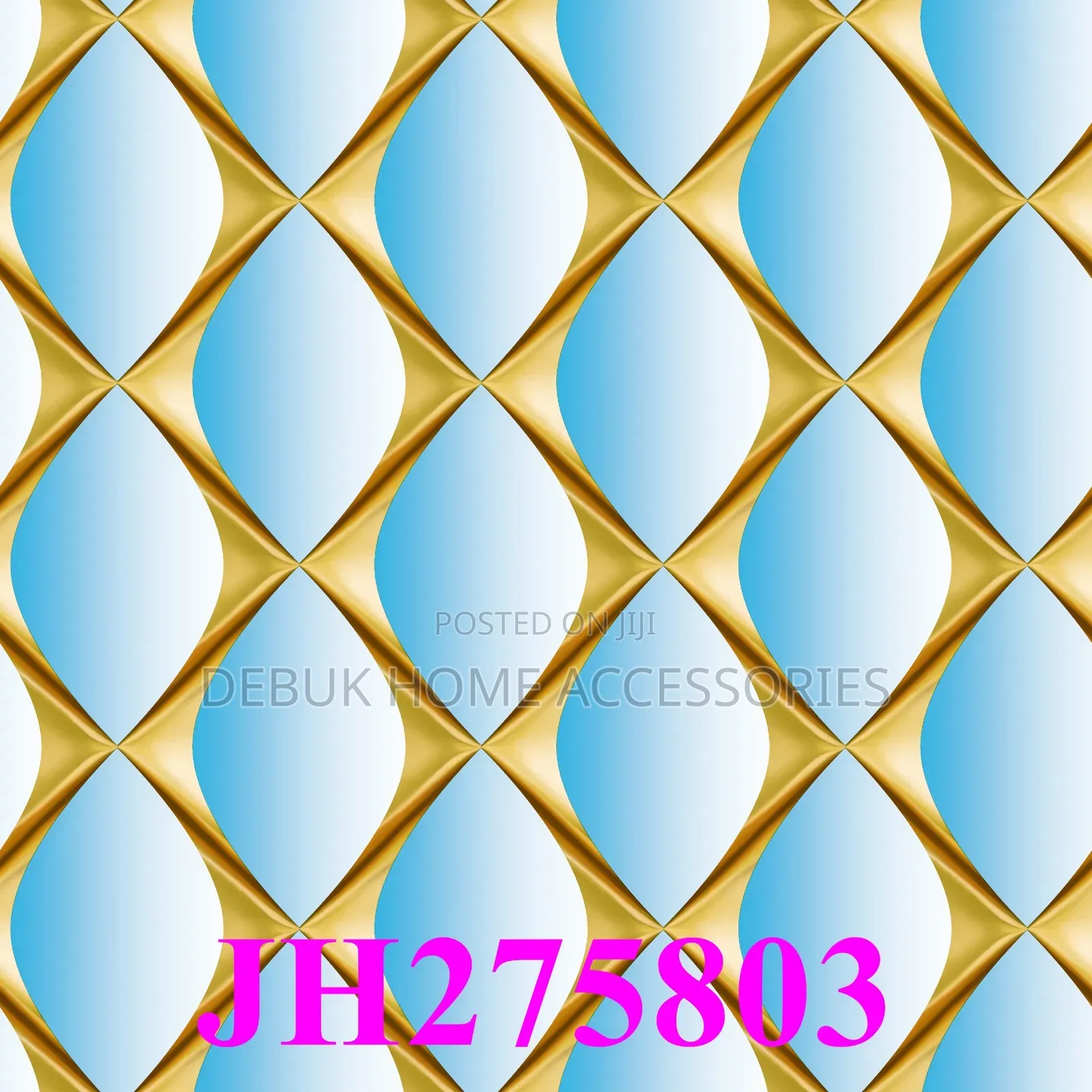 Gold on Blue 3d Wallpaper